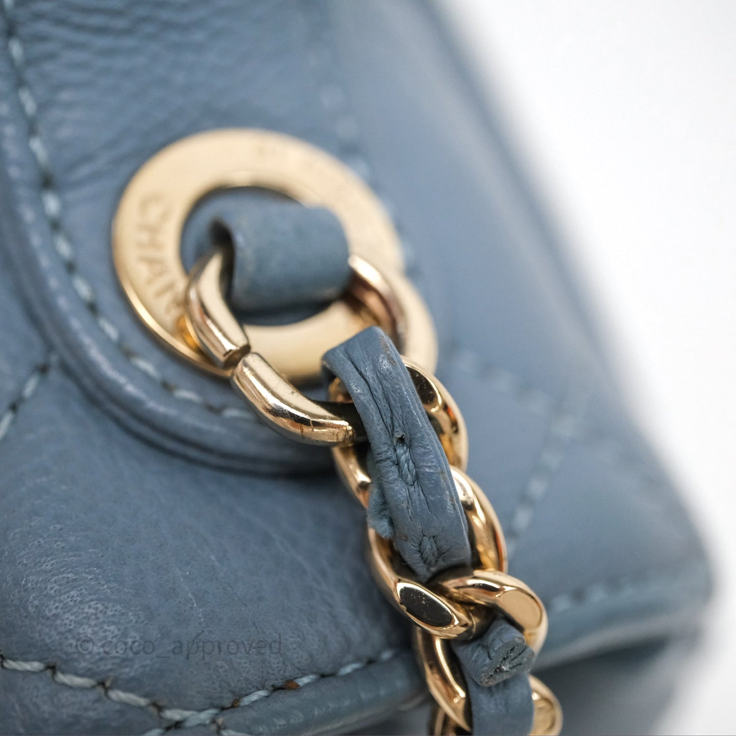 Chanel Caviar Quilted Small Business Affinity Flap Blue Gold Hardware