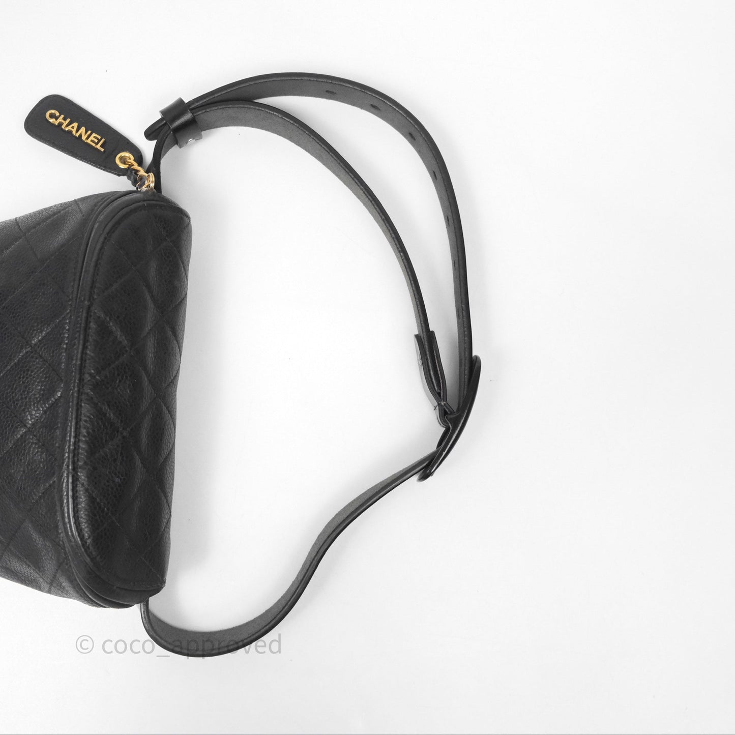Chanel Vintage Belt Bag Black Caviar 24K Gold Hardware
