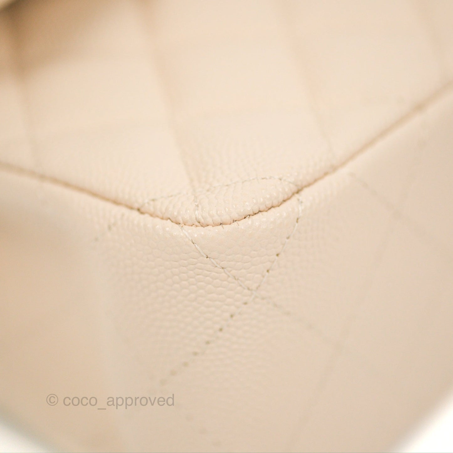 Chanel Small Classic Quilted Flap Light Ivory Beige Caviar Gold Hardware 20C