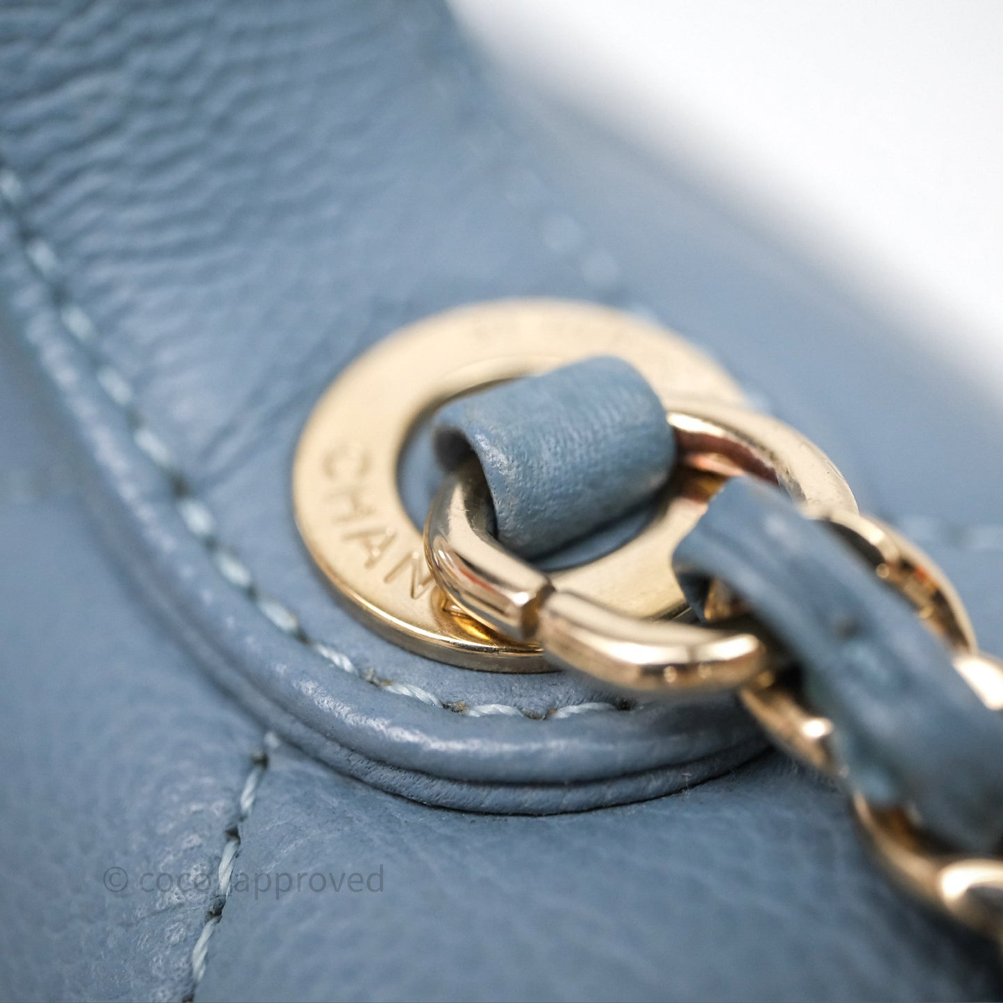 Chanel Caviar Quilted Small Business Affinity Flap Blue Gold Hardware