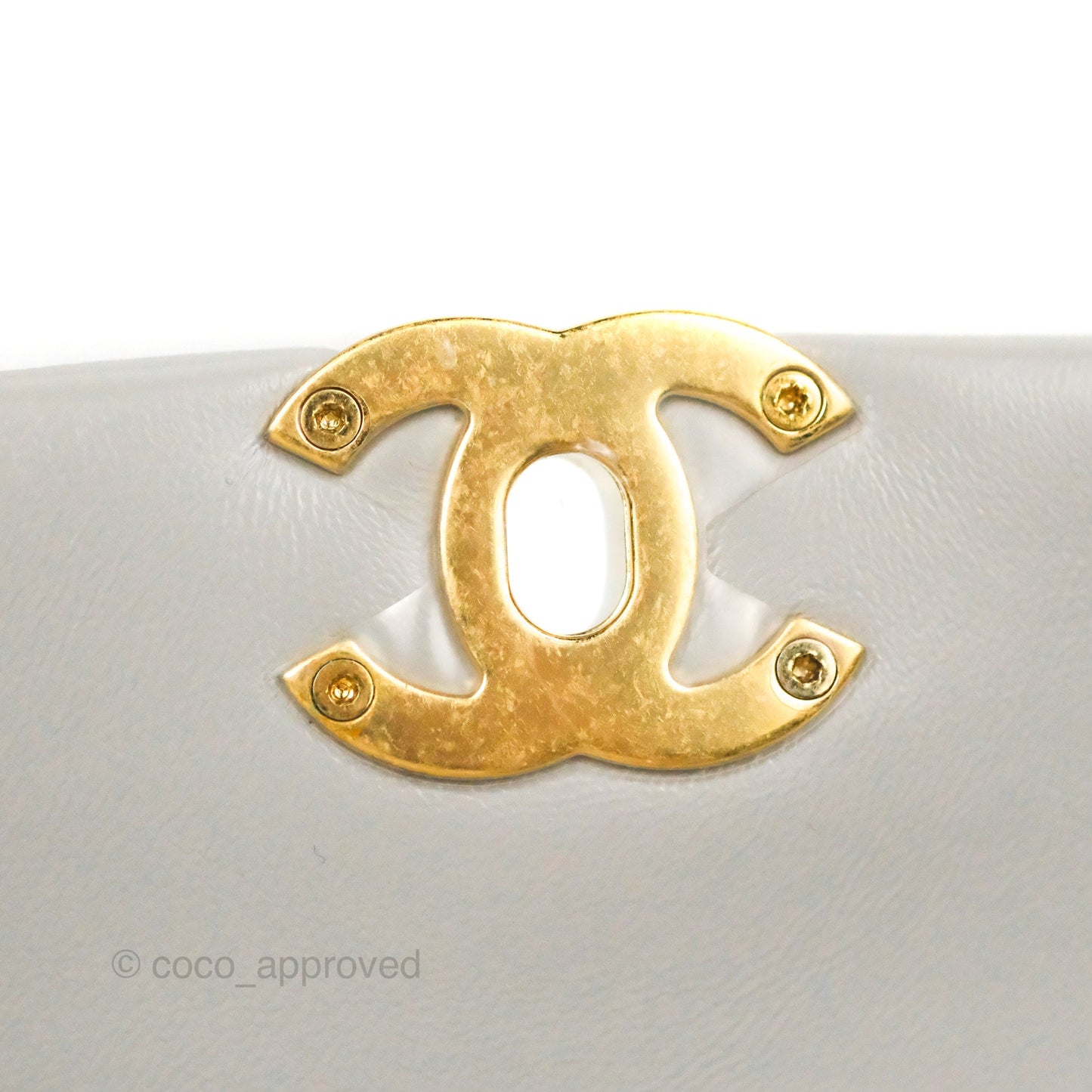 Chanel Quilted Small Color Match Flap Grey Lambskin Gold Hardware