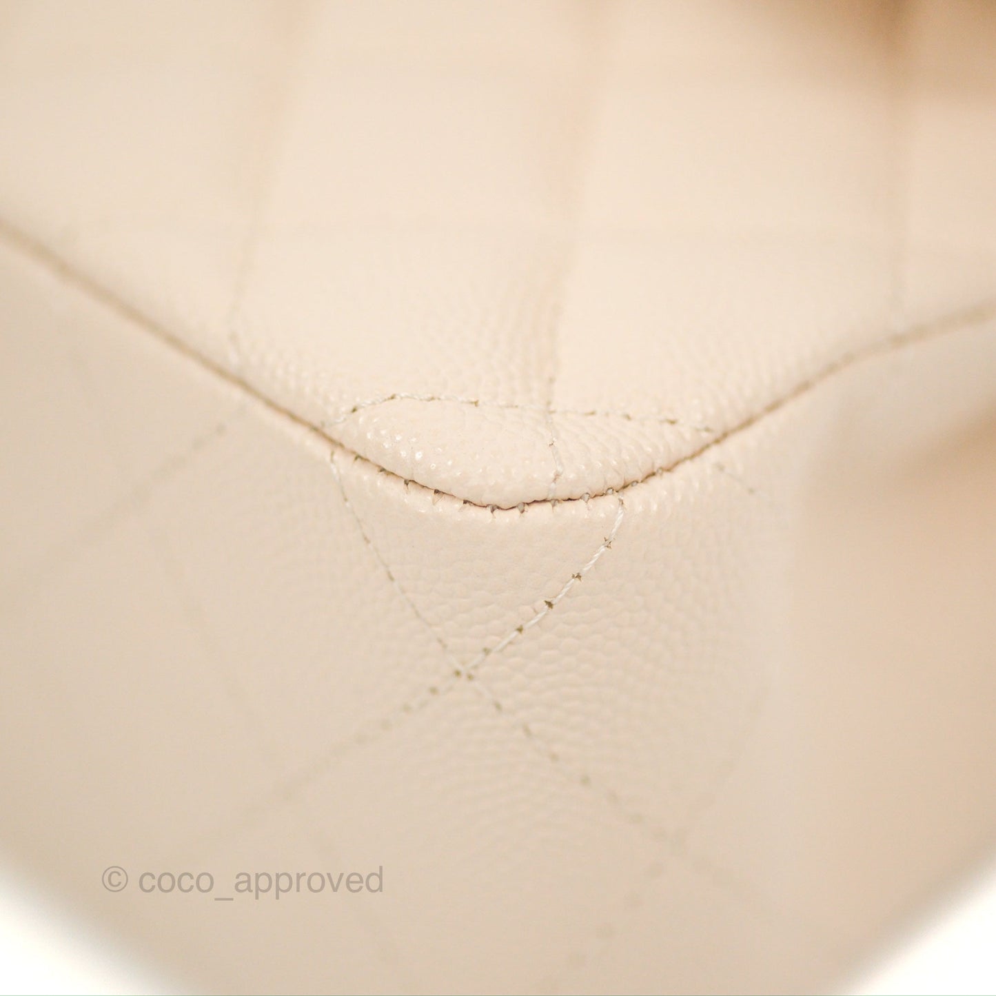 Chanel Small Classic Quilted Flap Light Ivory Beige Caviar Gold Hardware 20C