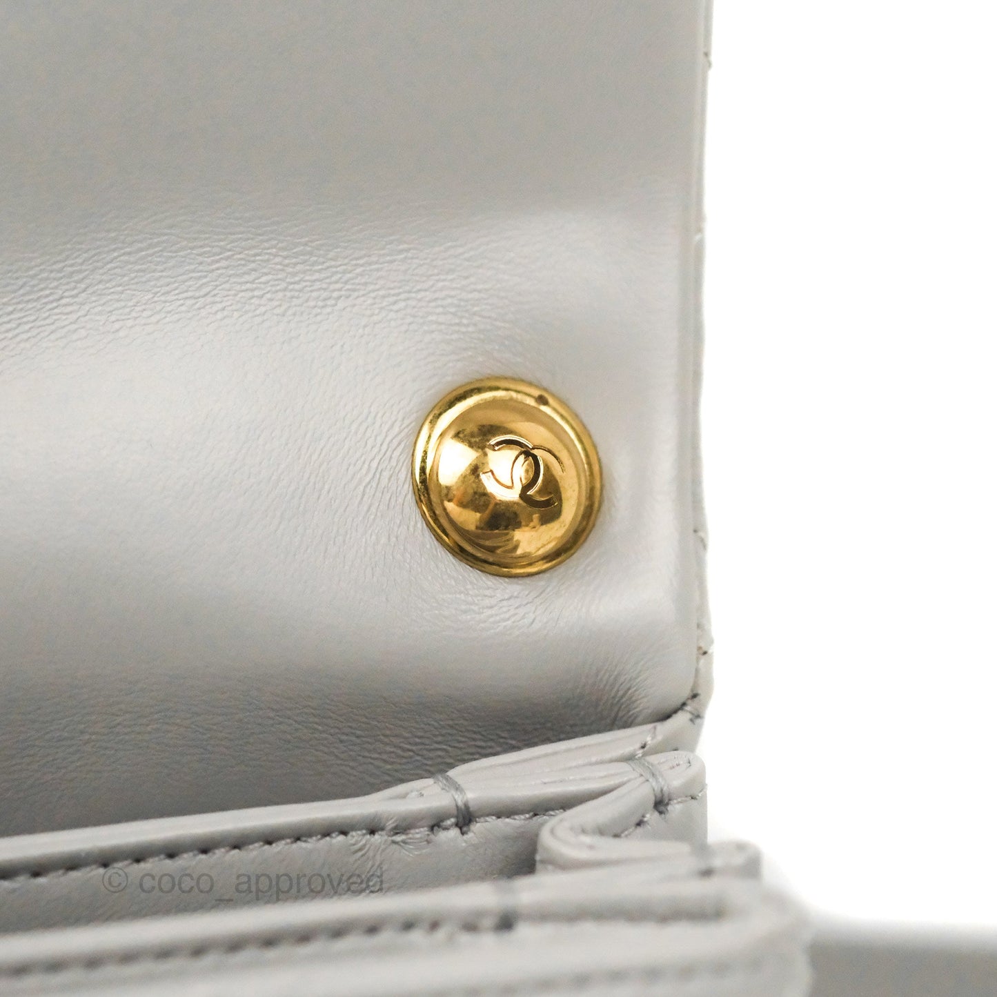 Chanel Quilted Small Color Match Flap Grey Lambskin Gold Hardware