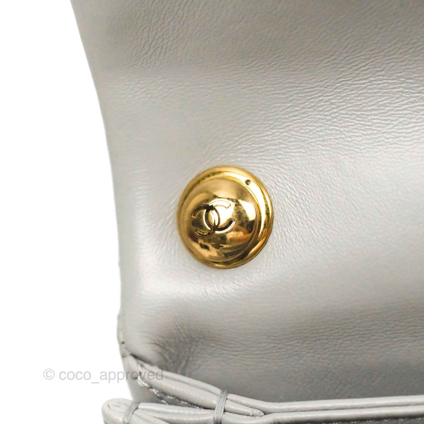 Chanel Quilted Small Color Match Flap Grey Lambskin Gold Hardware