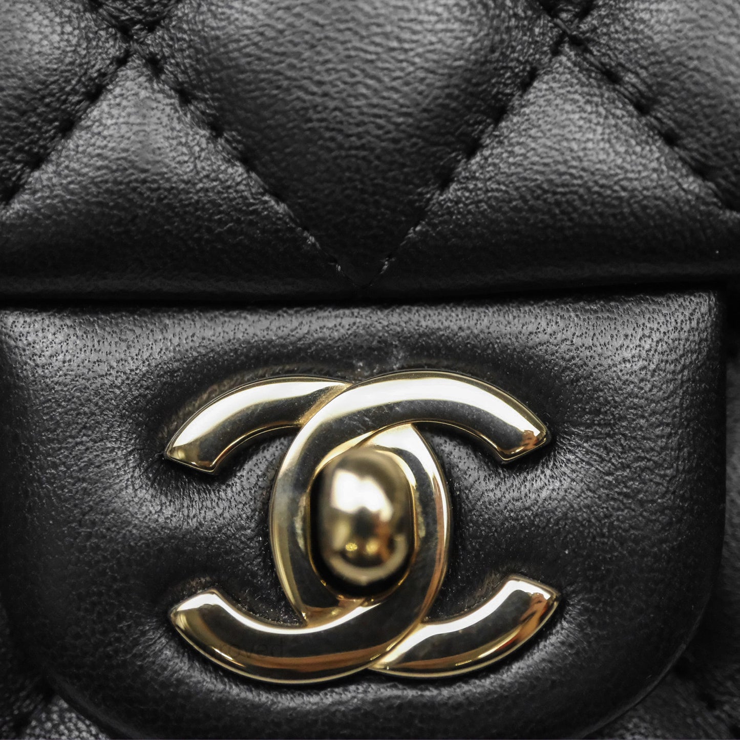 Chanel Mini Square Black Lambskin Gold Hardware