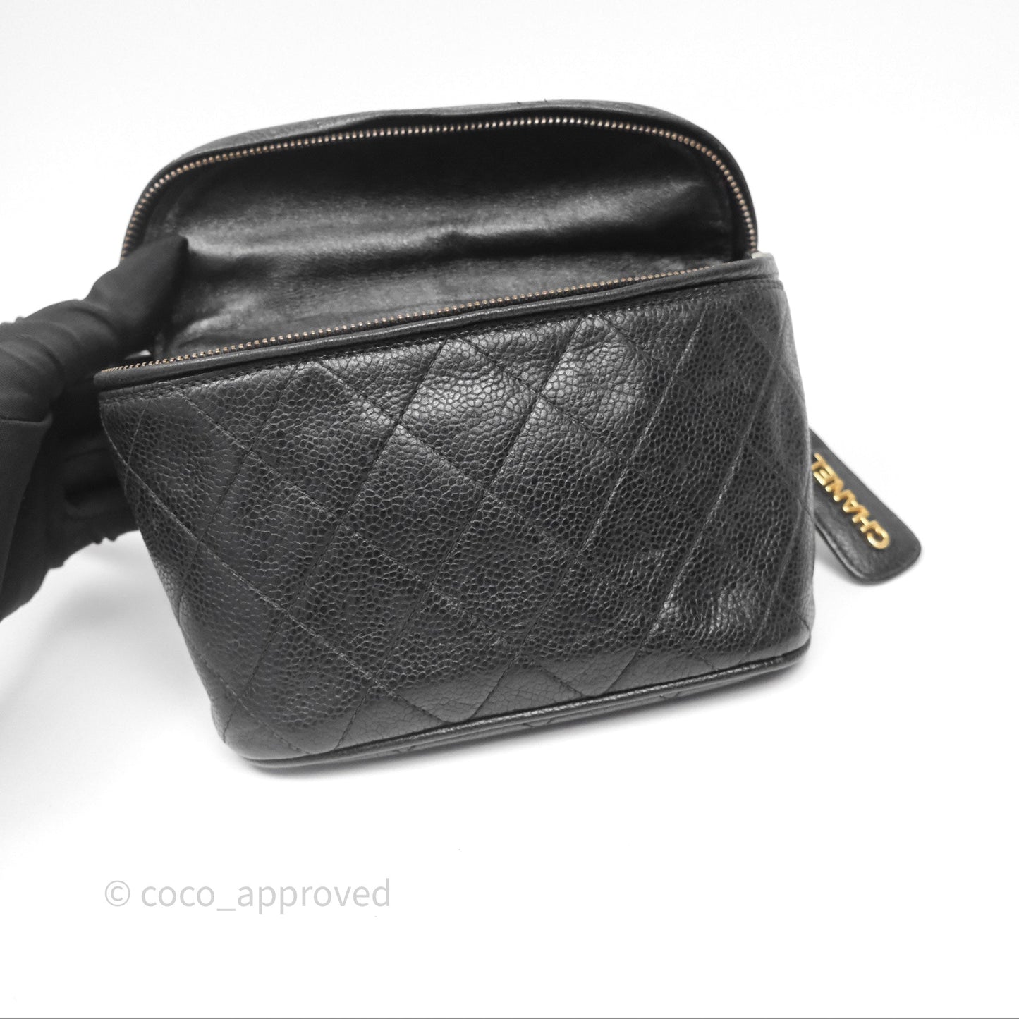 Chanel Vintage Belt Bag Black Caviar 24K Gold Hardware