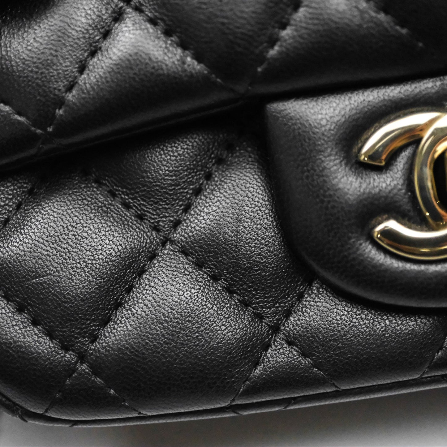 Chanel Mini Square Black Lambskin Gold Hardware