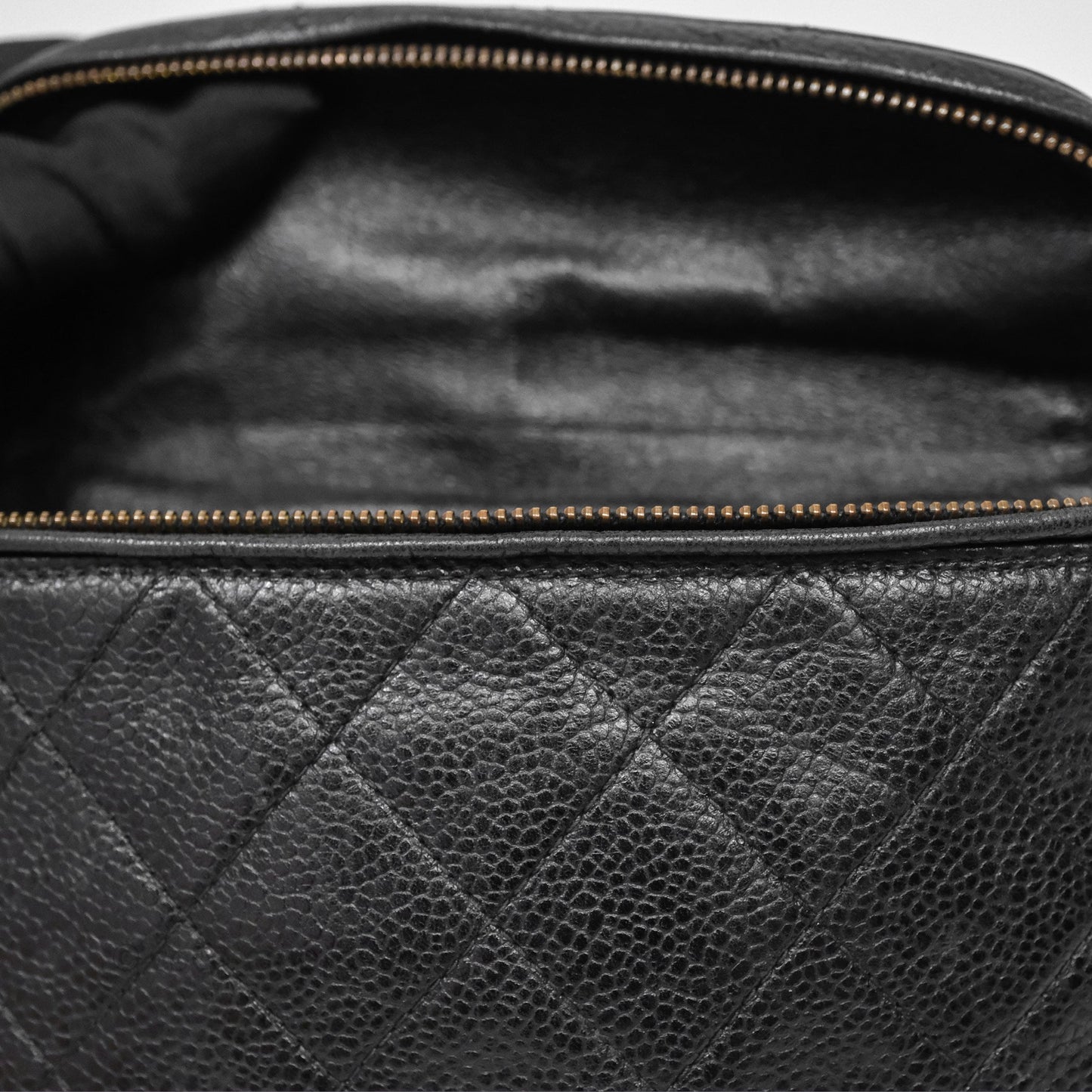 Chanel Vintage Belt Bag Black Caviar 24K Gold Hardware