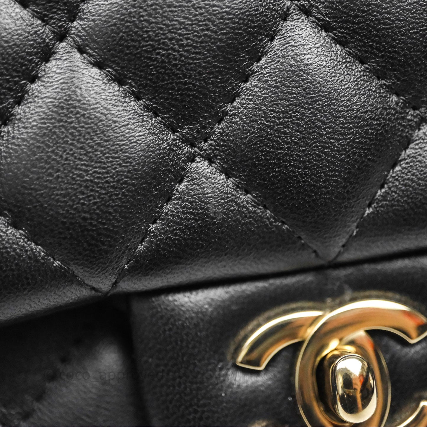 Chanel Mini Square Black Lambskin Gold Hardware