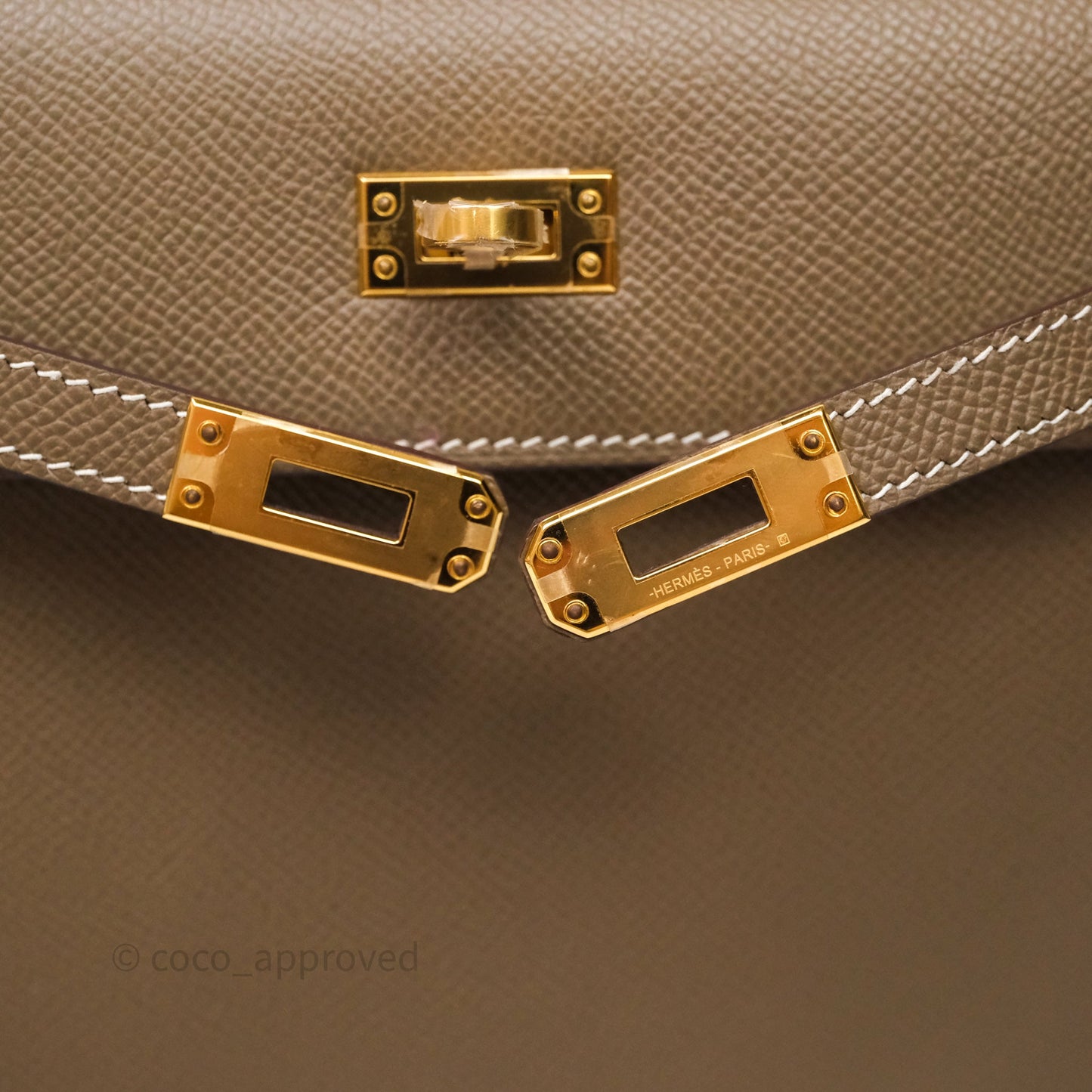 Hermes Kelly 25 Etoupe 18 Epsom Gold Hardware