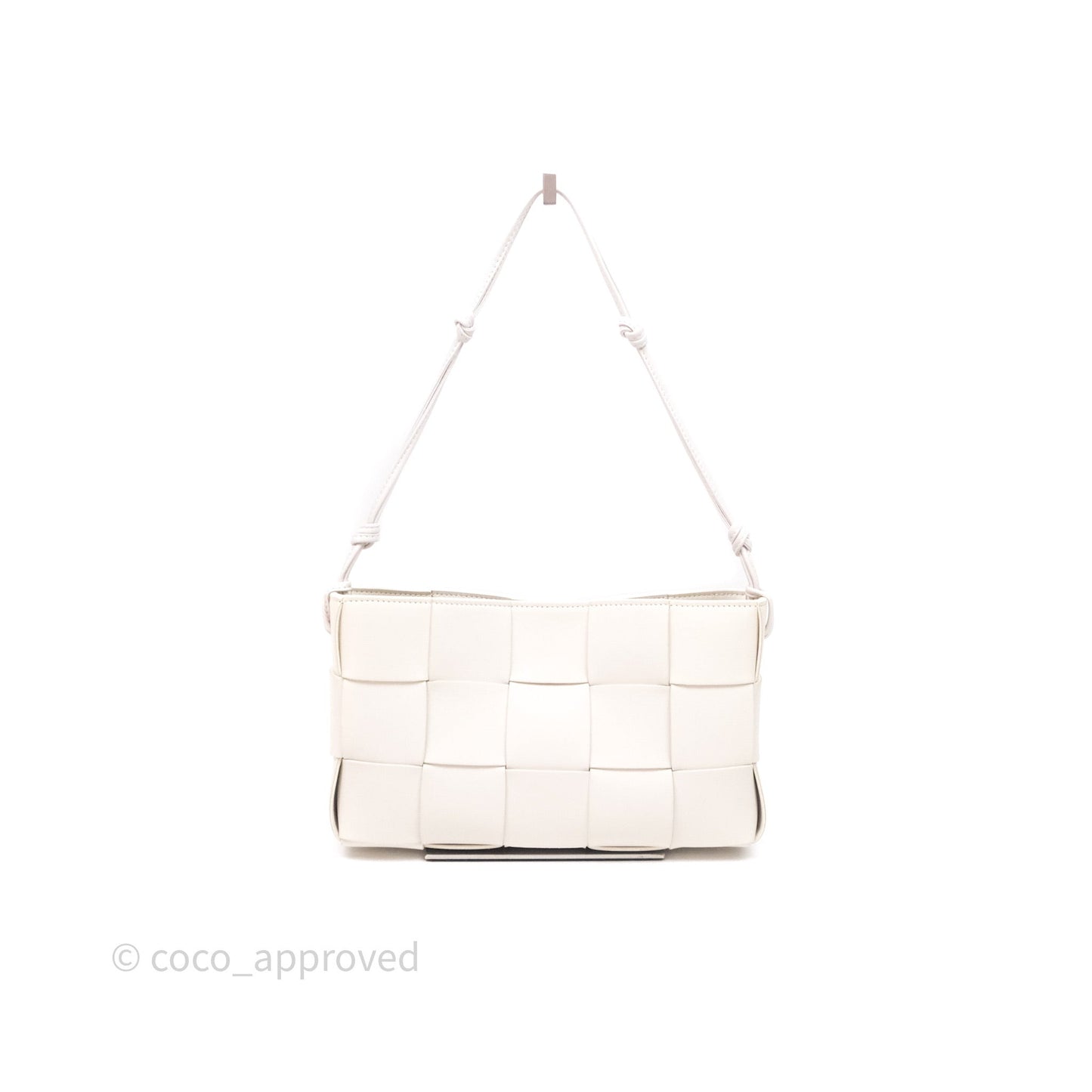 Bottega Veneta Shoulder Bag White Intrecciato Lambskin