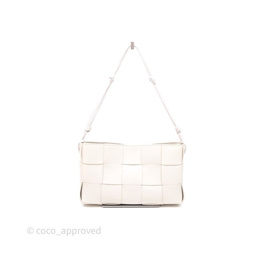 Bottega Veneta Shoulder Bag White Intrecciato Lambskin