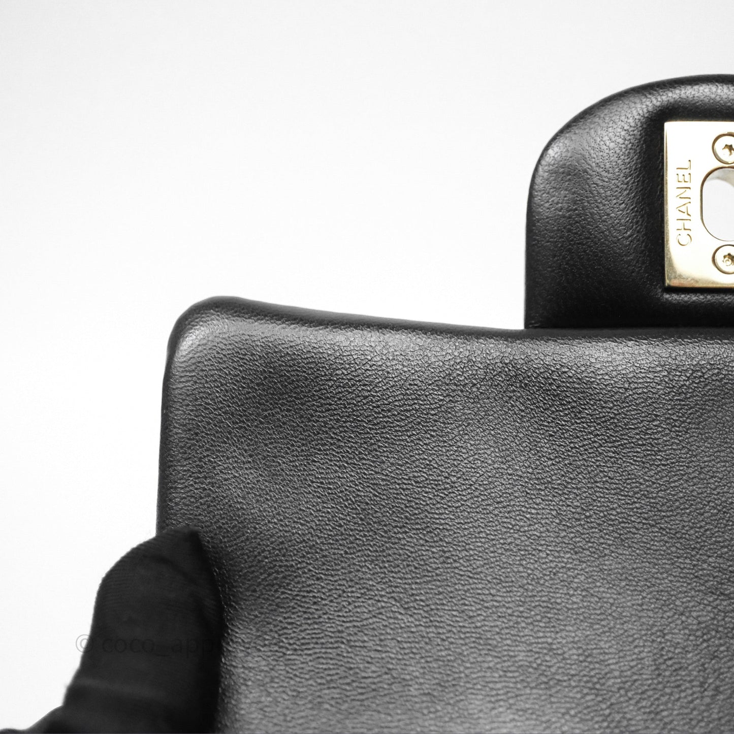 Chanel Mini Square Black Lambskin Gold Hardware