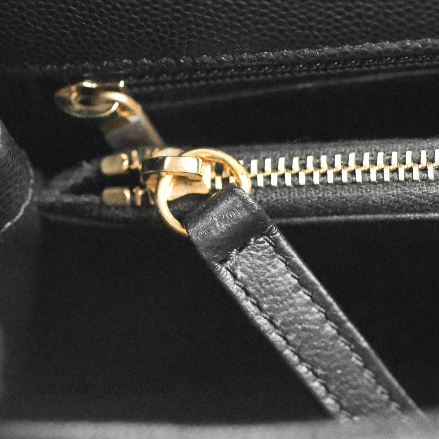 Chanel Medium Coco Handle Quilted Black Caviar Lizard Handle Gold Hardware