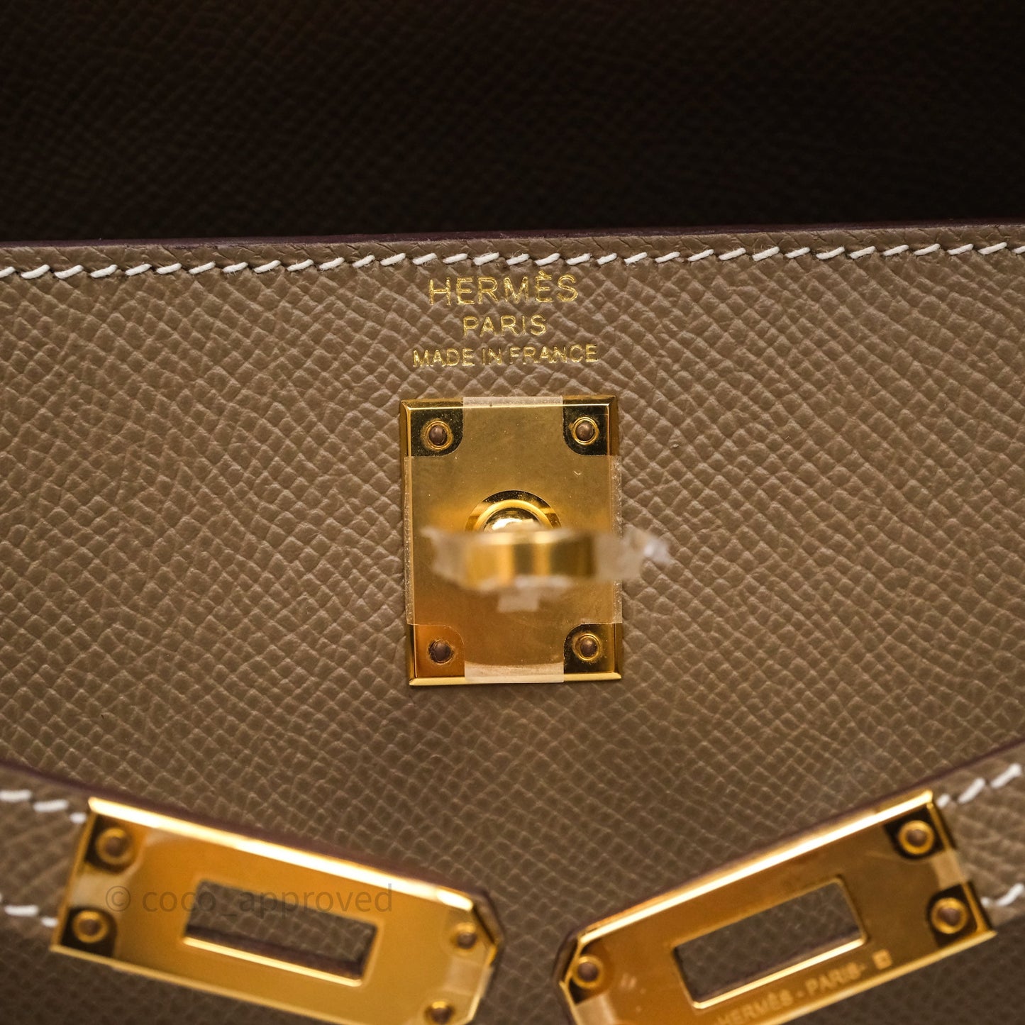 Hermes Kelly 25 Etoupe 18 Epsom Gold Hardware