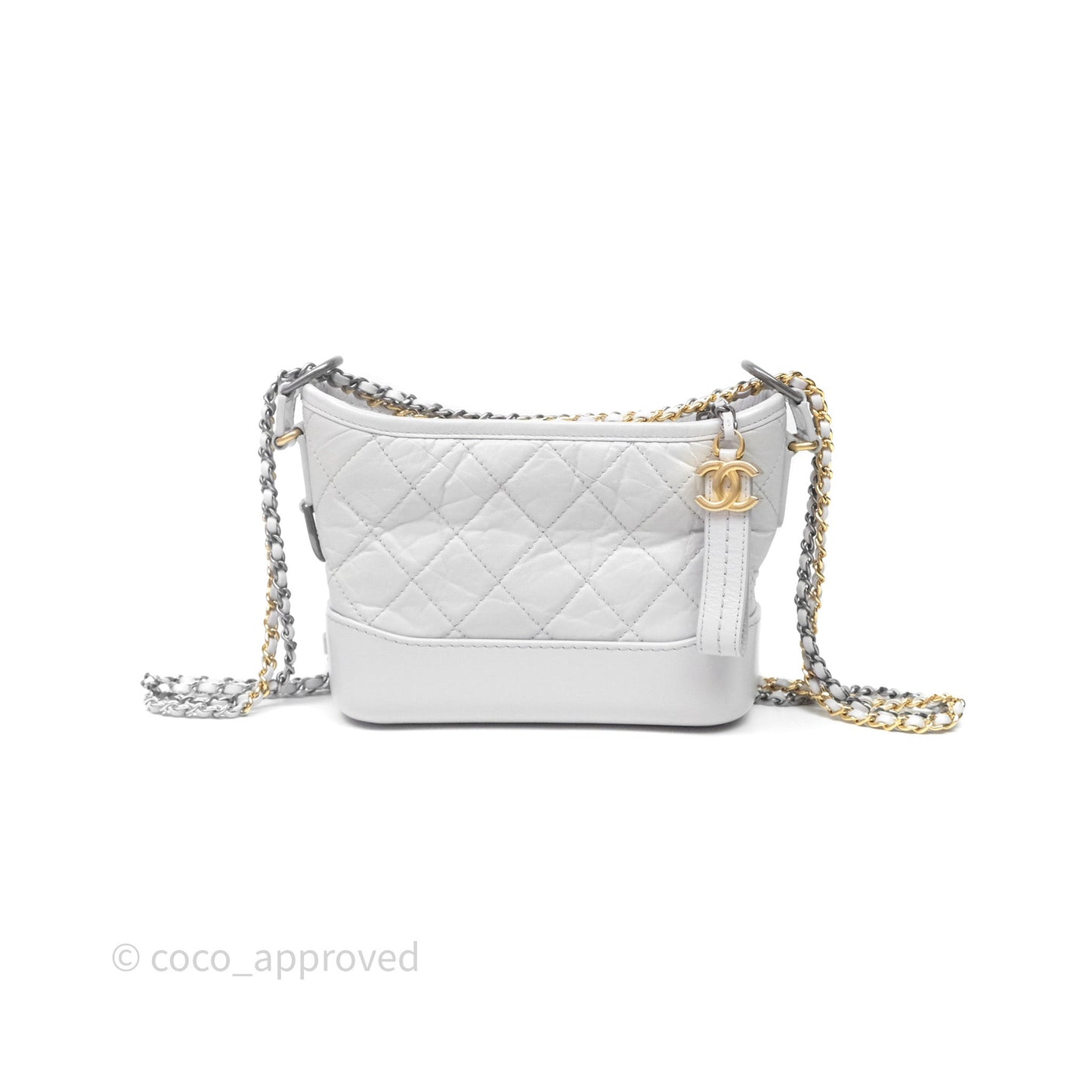Chanel Small Gabrielle Hobo Quilted Grey Aged Calfskin