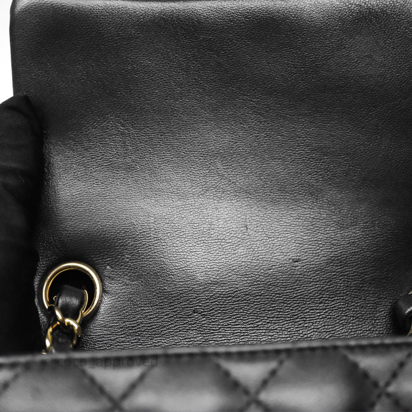 Chanel Mini Square Black Lambskin Gold Hardware