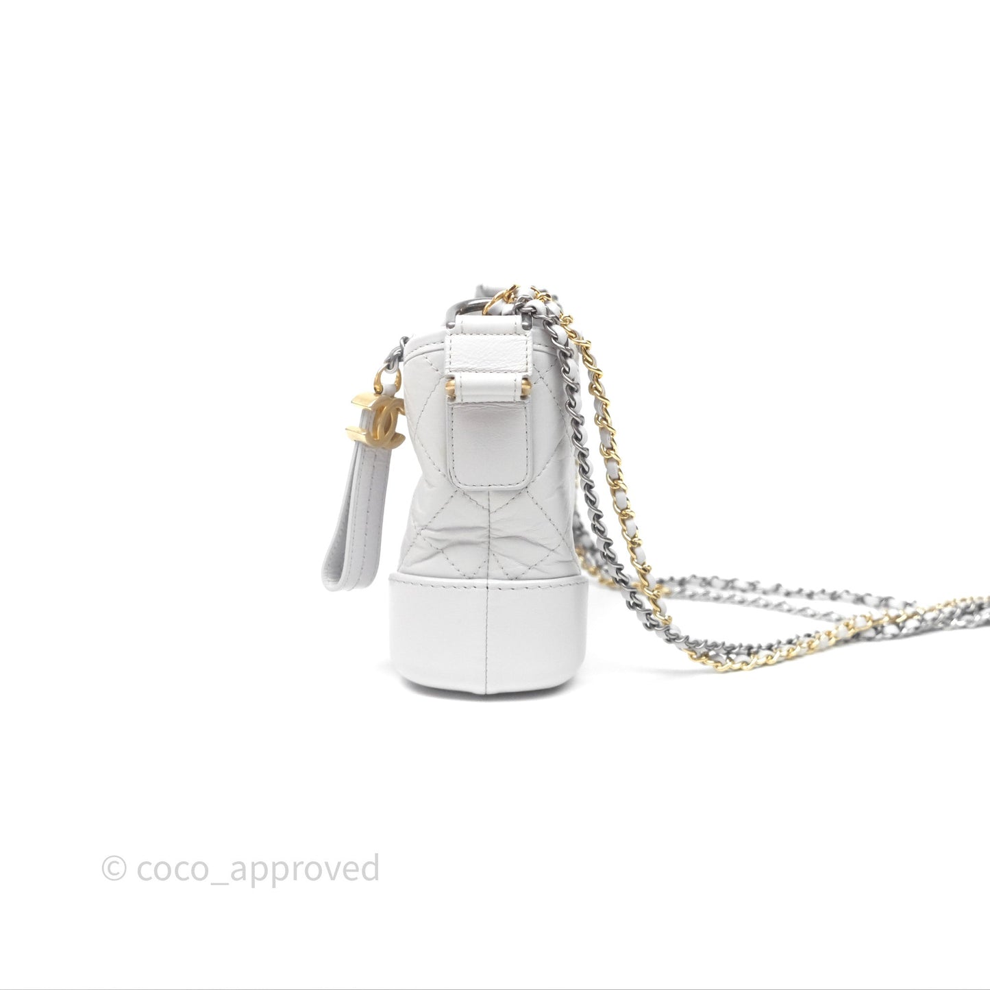 Chanel Small Gabrielle Hobo Quilted Grey Aged Calfskin