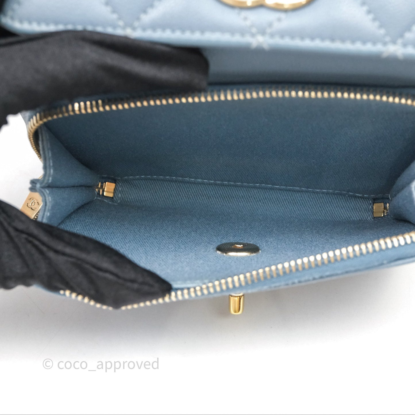 Chanel Caviar Quilted Small Business Affinity Flap Blue Gold Hardware