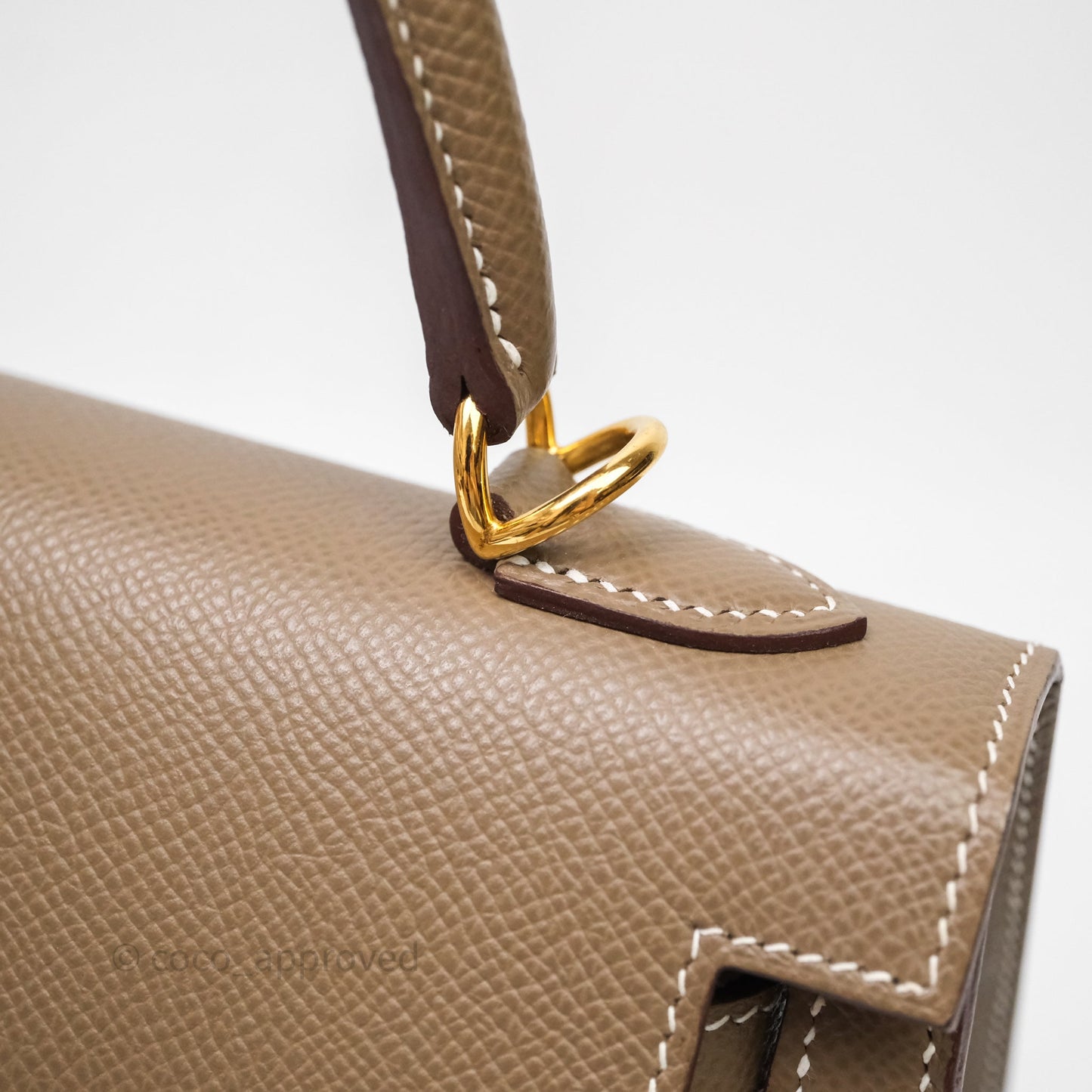 Hermes Kelly 25 Etoupe 18 Epsom Gold Hardware