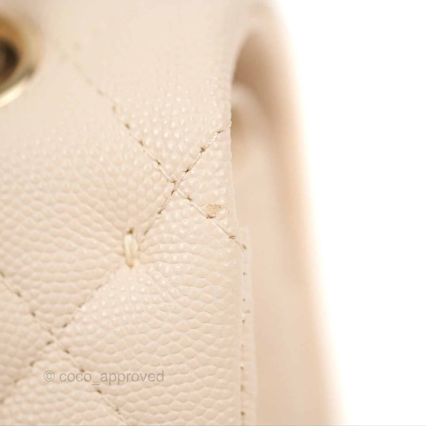 Chanel Small Classic Quilted Flap Light Ivory Beige Caviar Gold Hardware 20C