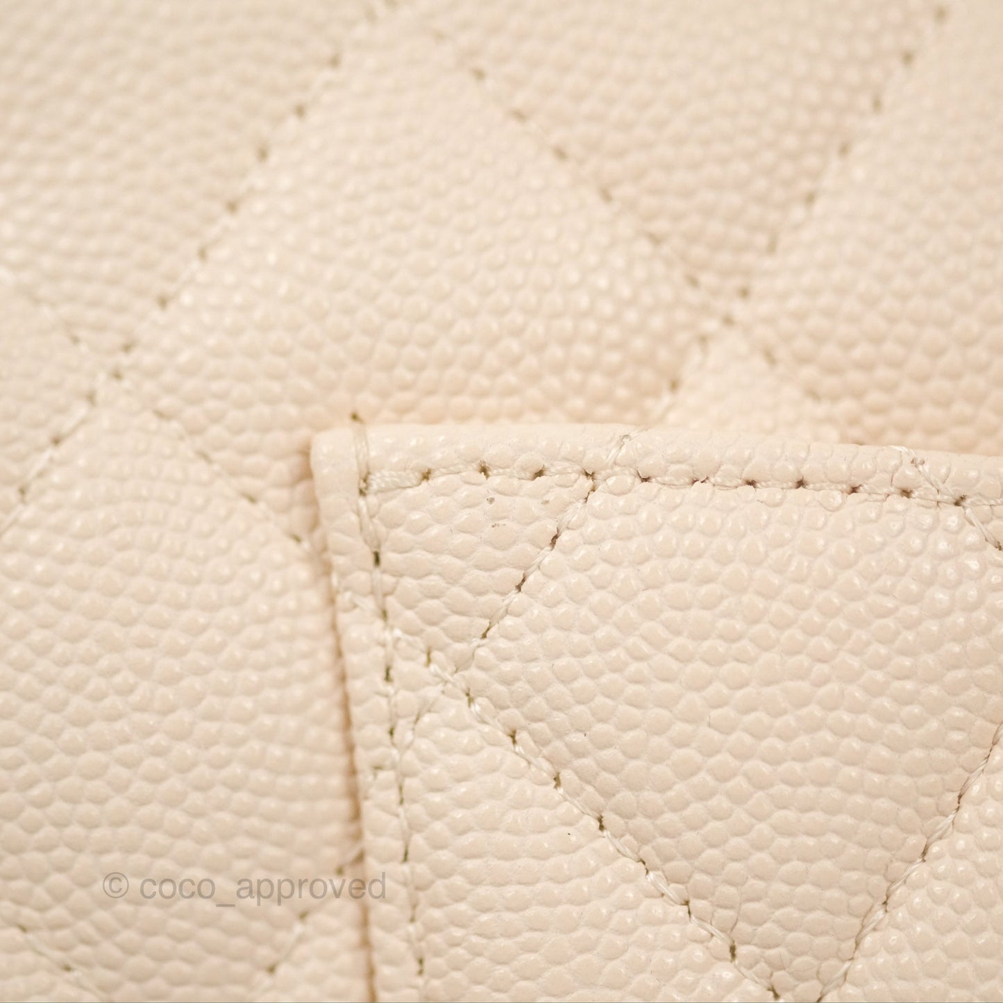Chanel Small Classic Quilted Flap Light Ivory Beige Caviar Gold Hardware 20C