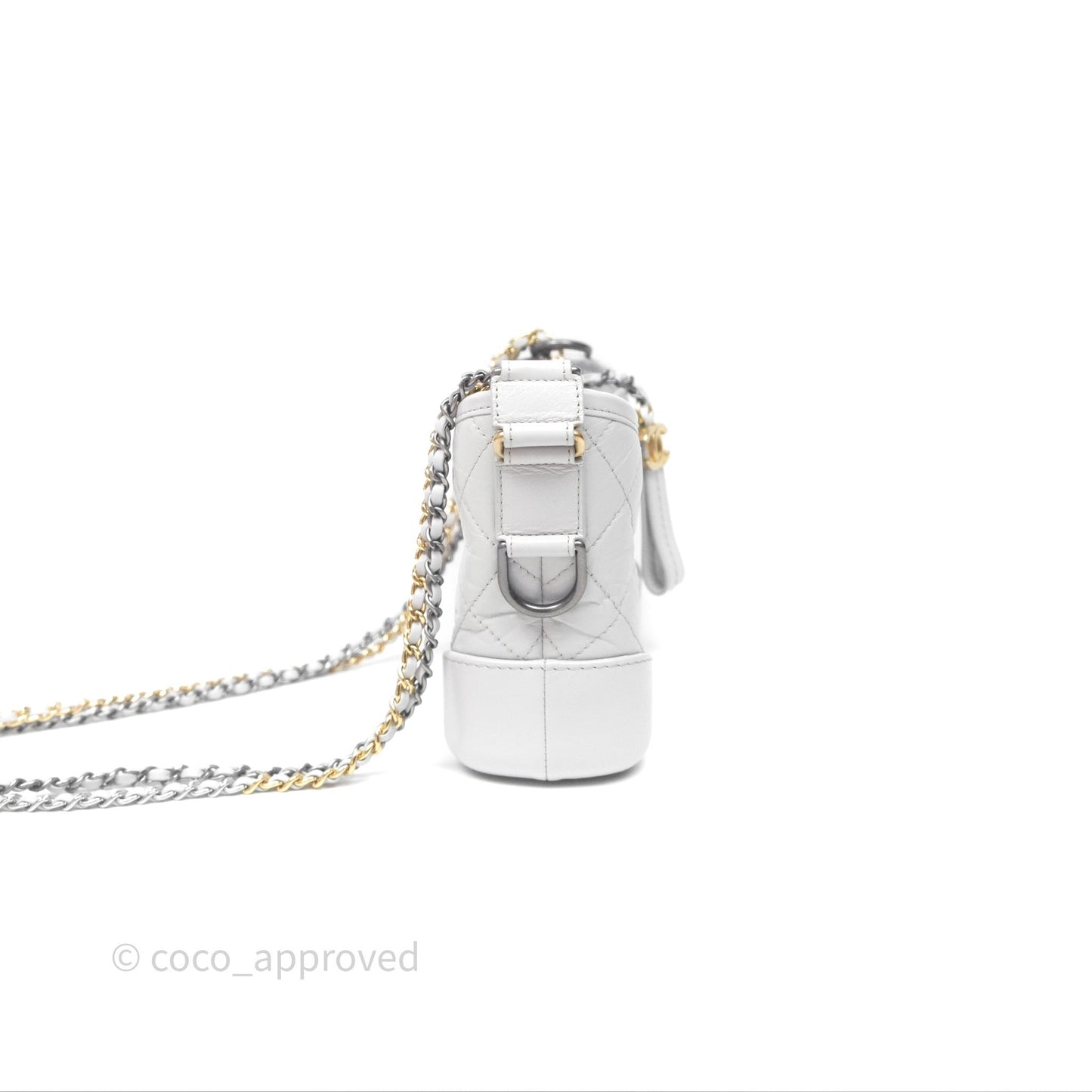 Chanel Small Gabrielle Hobo Quilted Grey Aged Calfskin