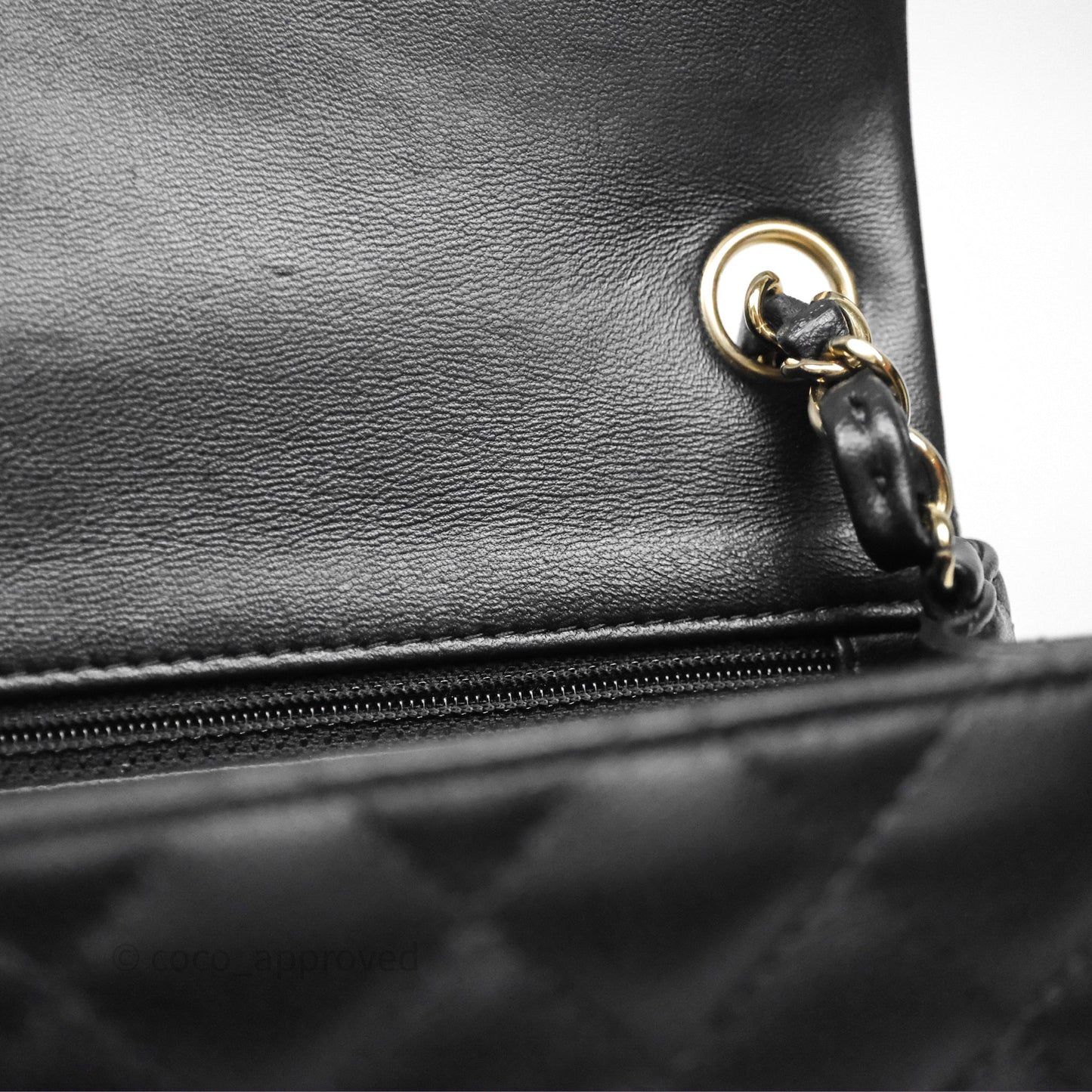 Chanel Mini Square Black Lambskin Gold Hardware