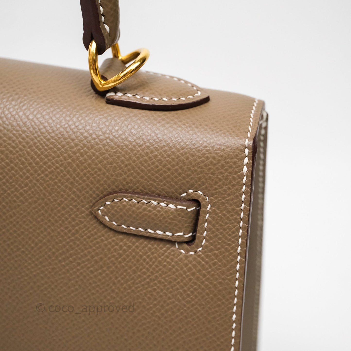Hermes Kelly 25 Etoupe 18 Epsom Gold Hardware