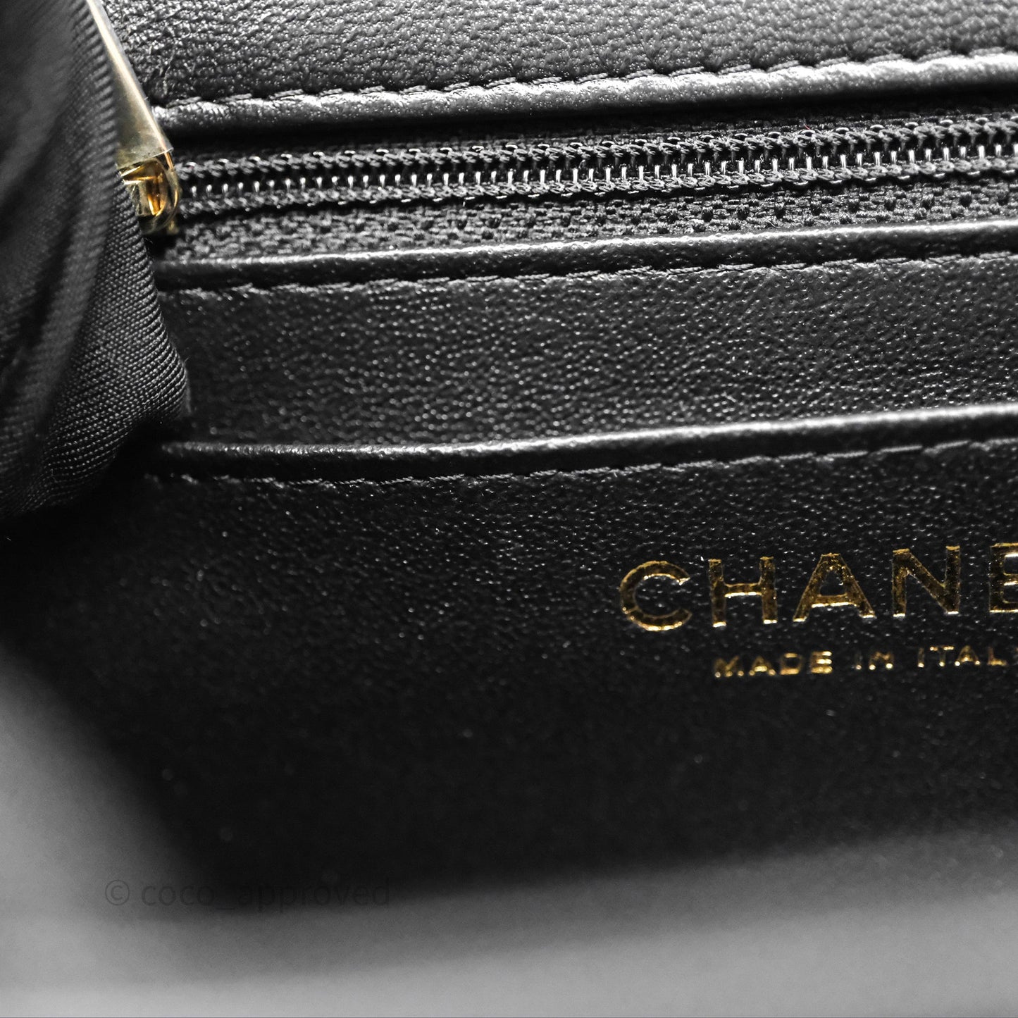 Chanel Mini Square Black Lambskin Gold Hardware