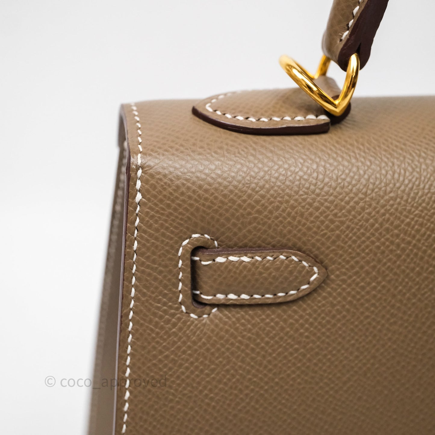 Hermes Kelly 25 Etoupe 18 Epsom Gold Hardware