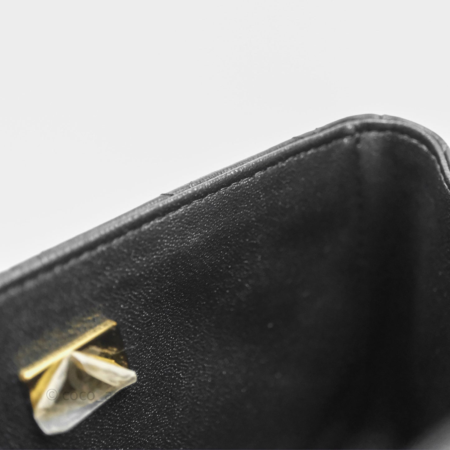 Chanel Mini Square Black Lambskin Gold Hardware
