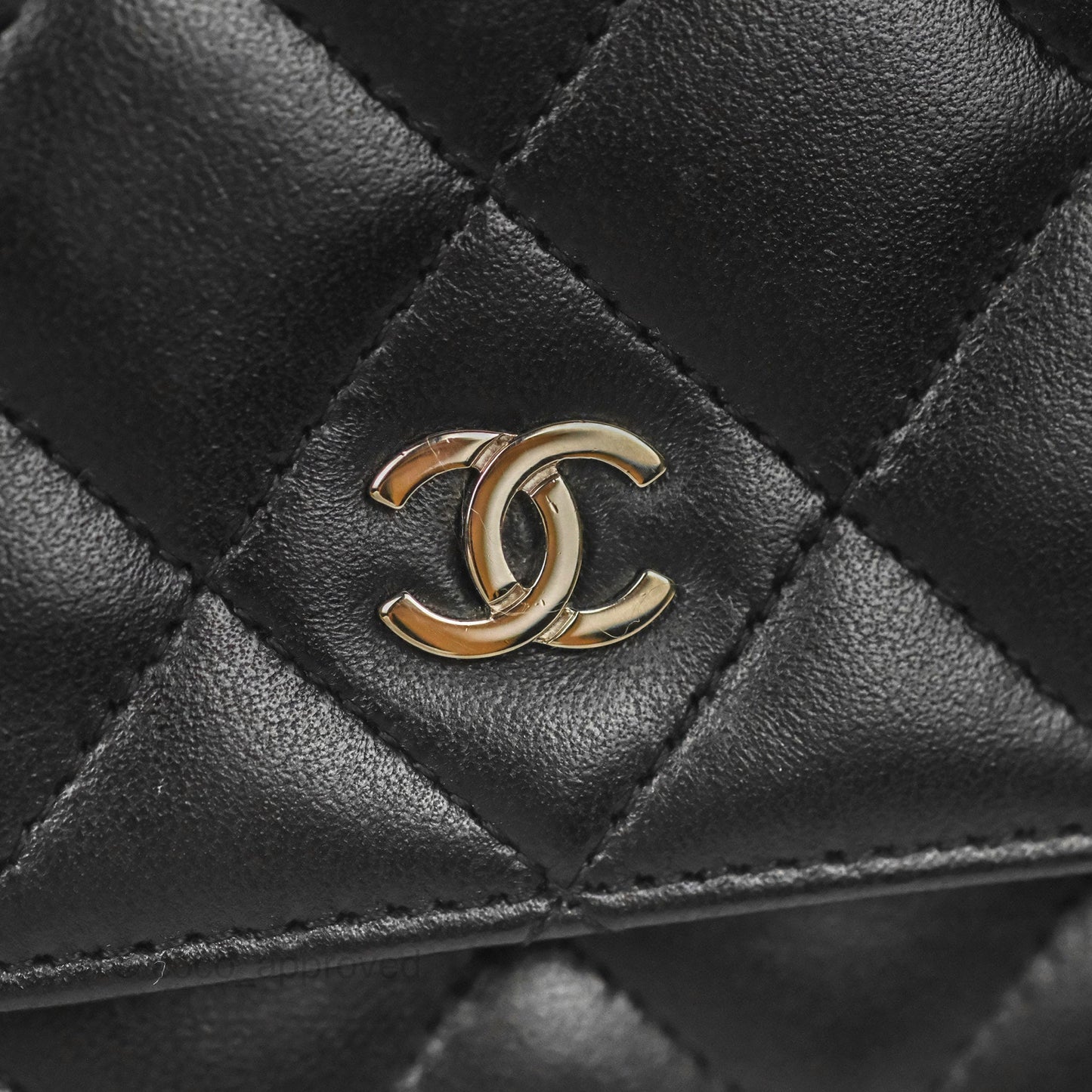 Chanel Quilted Classic Wallet on Chain WOC Black Lambskin Silver Hardware