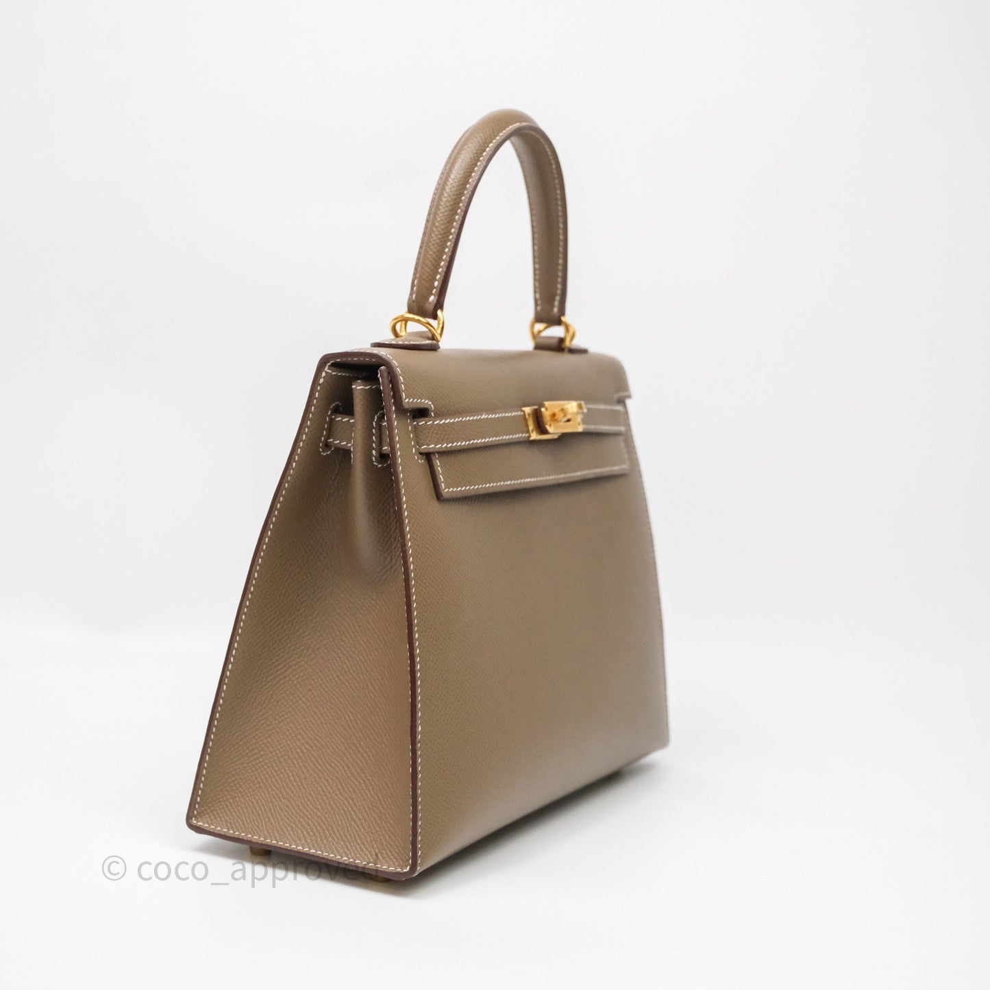 Hermes Kelly 25 Etoupe 18 Epsom Gold Hardware