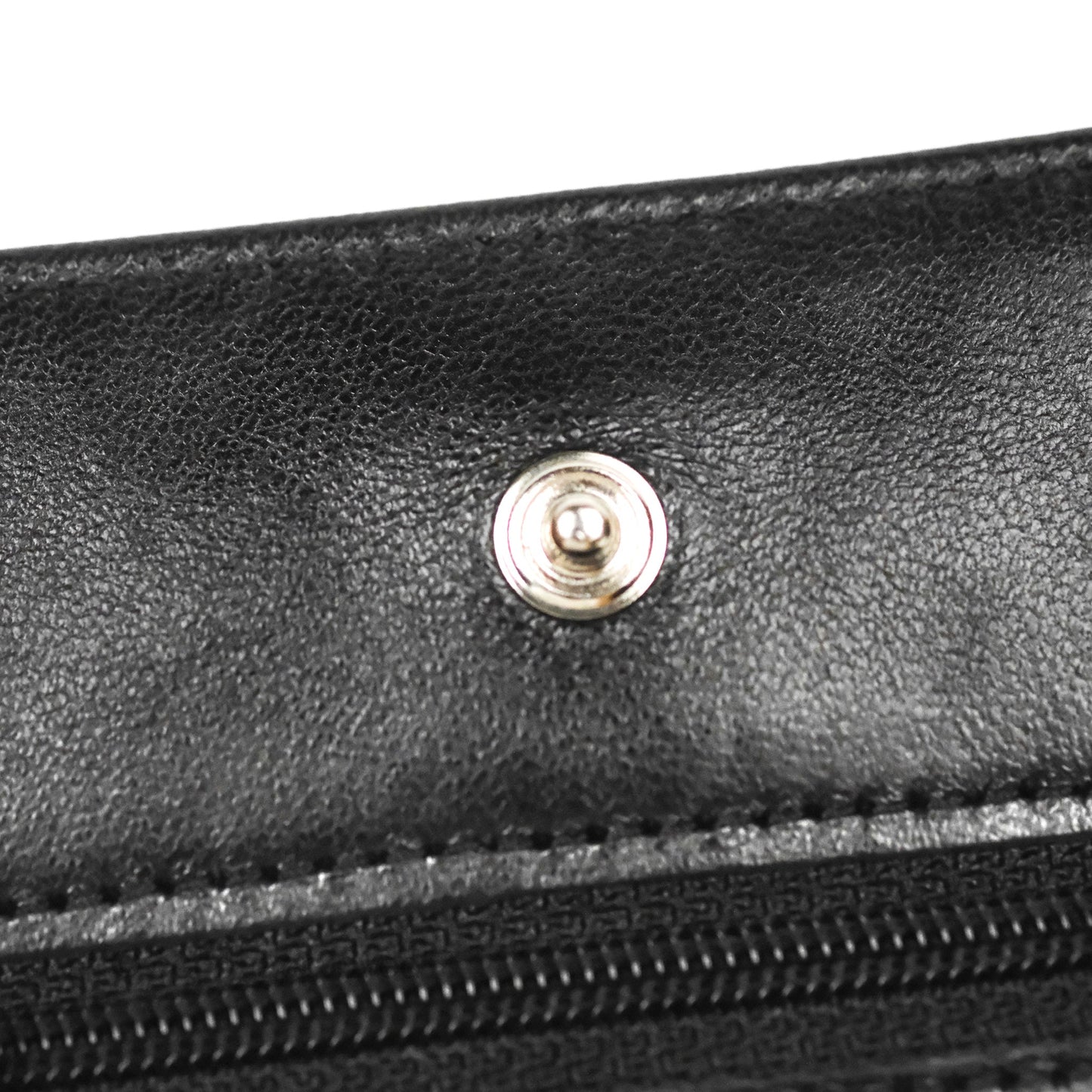 Chanel Quilted Classic Wallet on Chain WOC Black Lambskin Silver Hardware