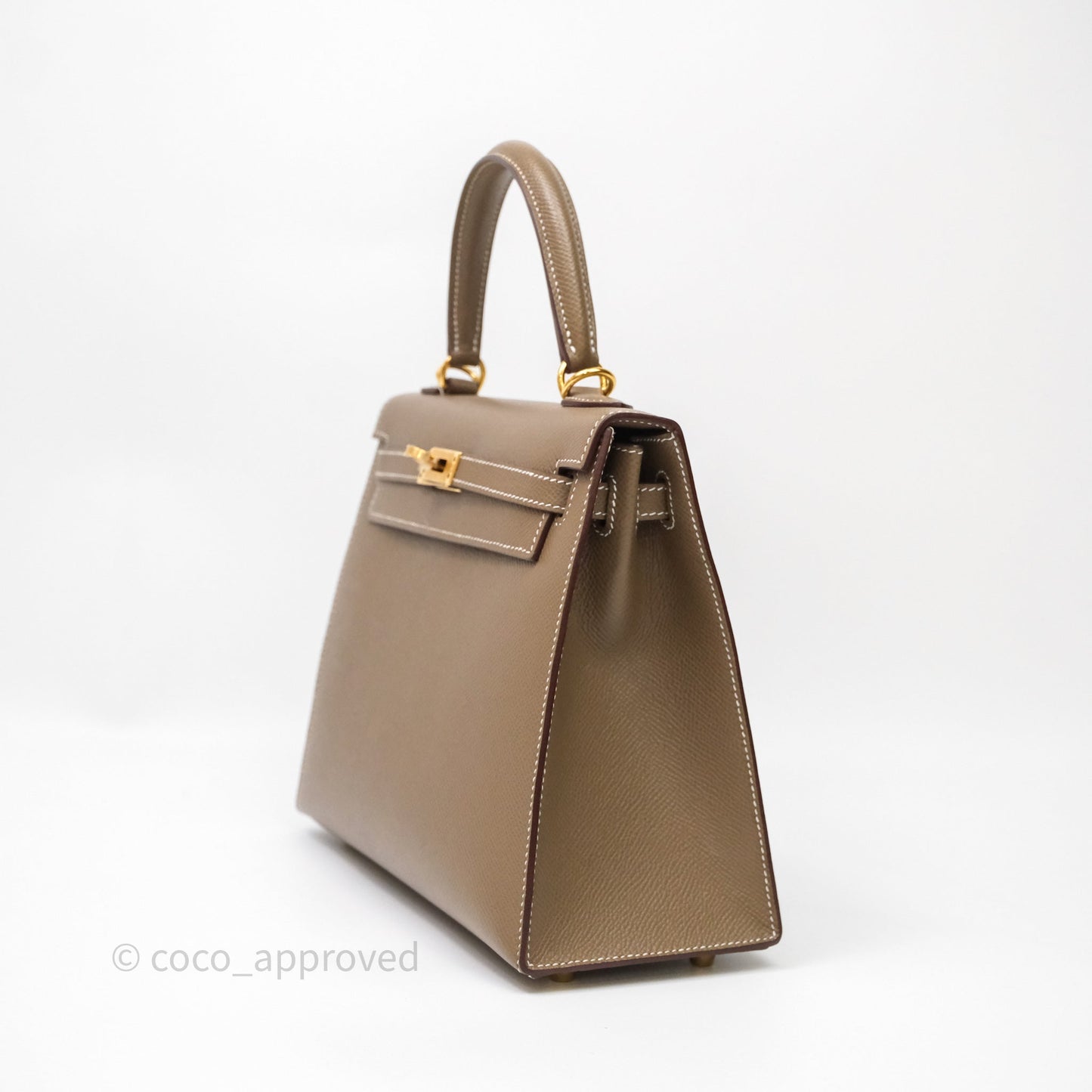 Hermes Kelly 25 Etoupe 18 Epsom Gold Hardware