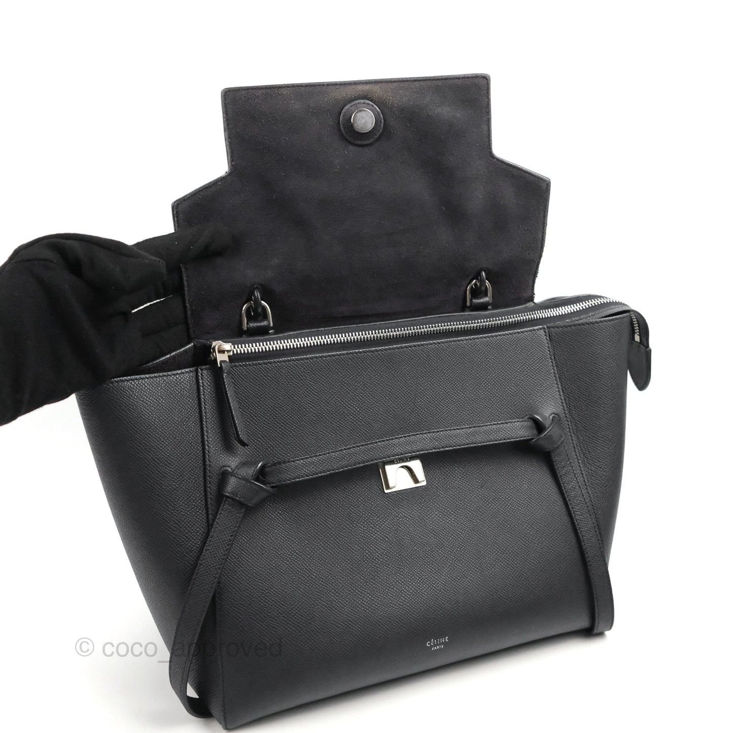 Celine Mini Belt Bag Dark Navy Grained Calfskin Ruthenium Hardware