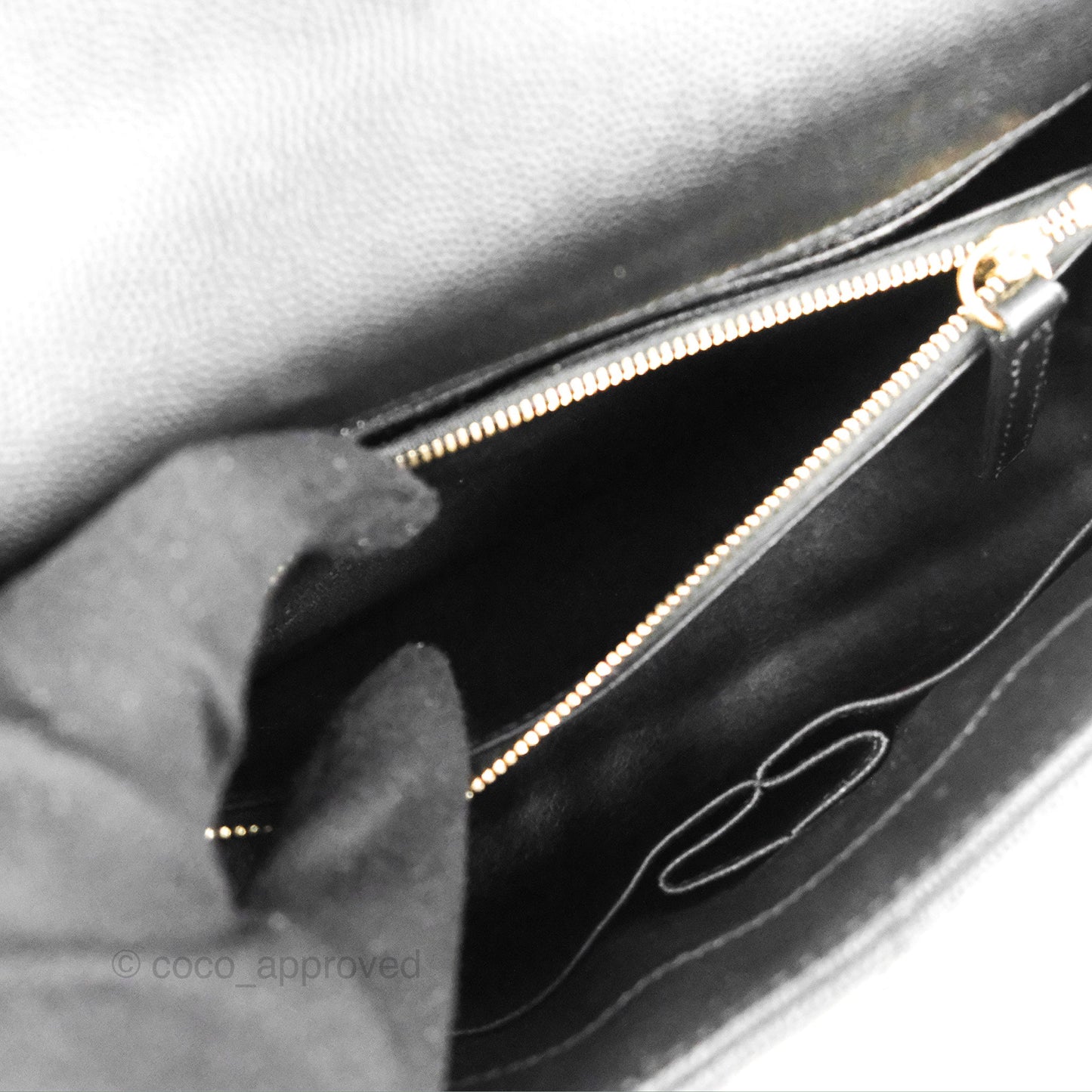 Chanel Medium Coco Handle Quilted Black Caviar Lizard Handle Gold Hardware
