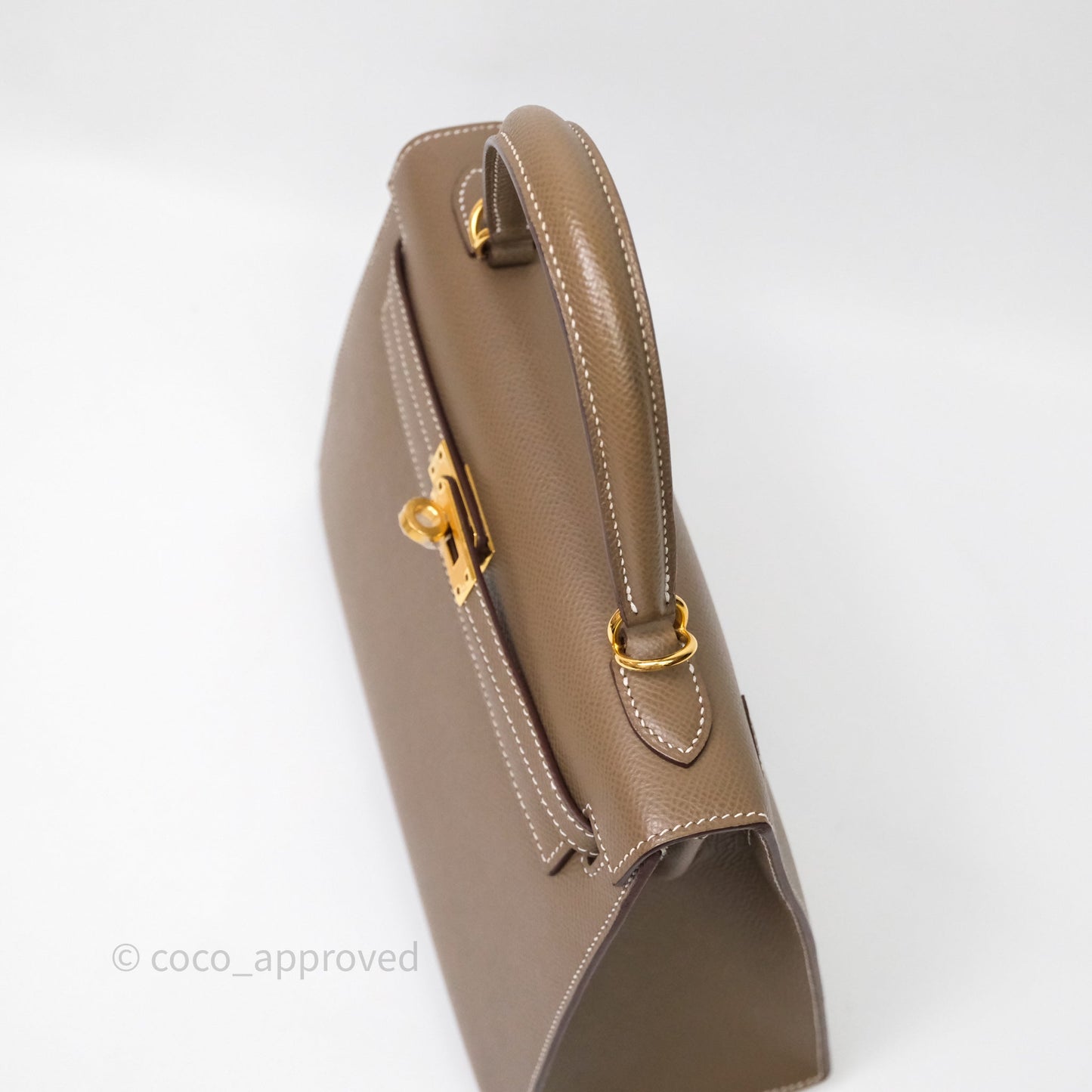 Hermes Kelly 25 Etoupe 18 Epsom Gold Hardware