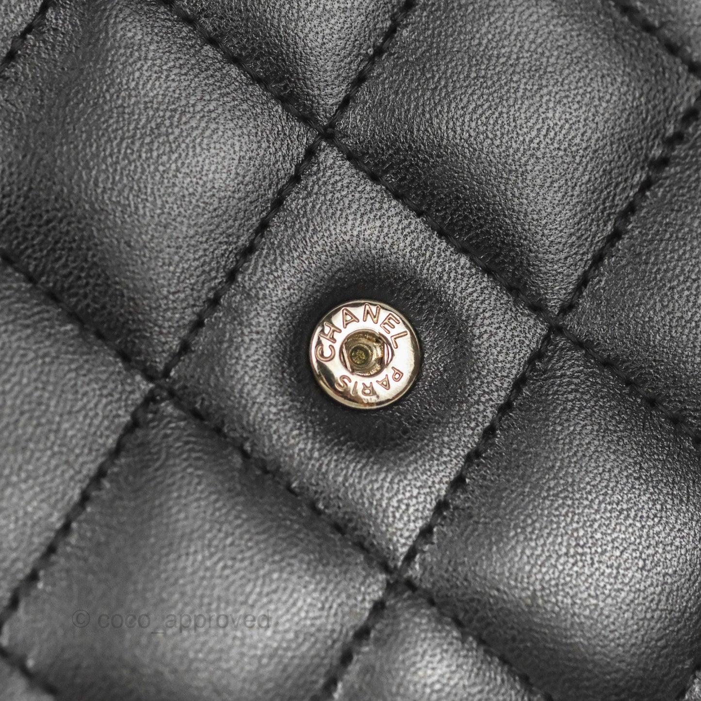 Chanel Quilted Classic Wallet on Chain WOC Black Lambskin Silver Hardware