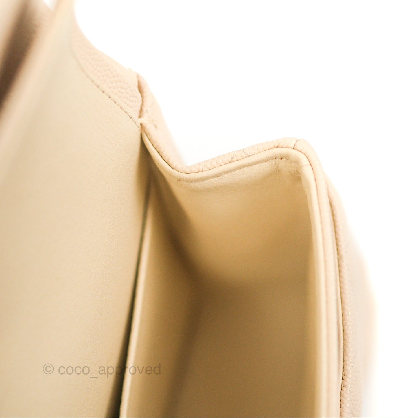 Chanel Small Classic Quilted Flap Light Ivory Beige Caviar Gold Hardware 20C