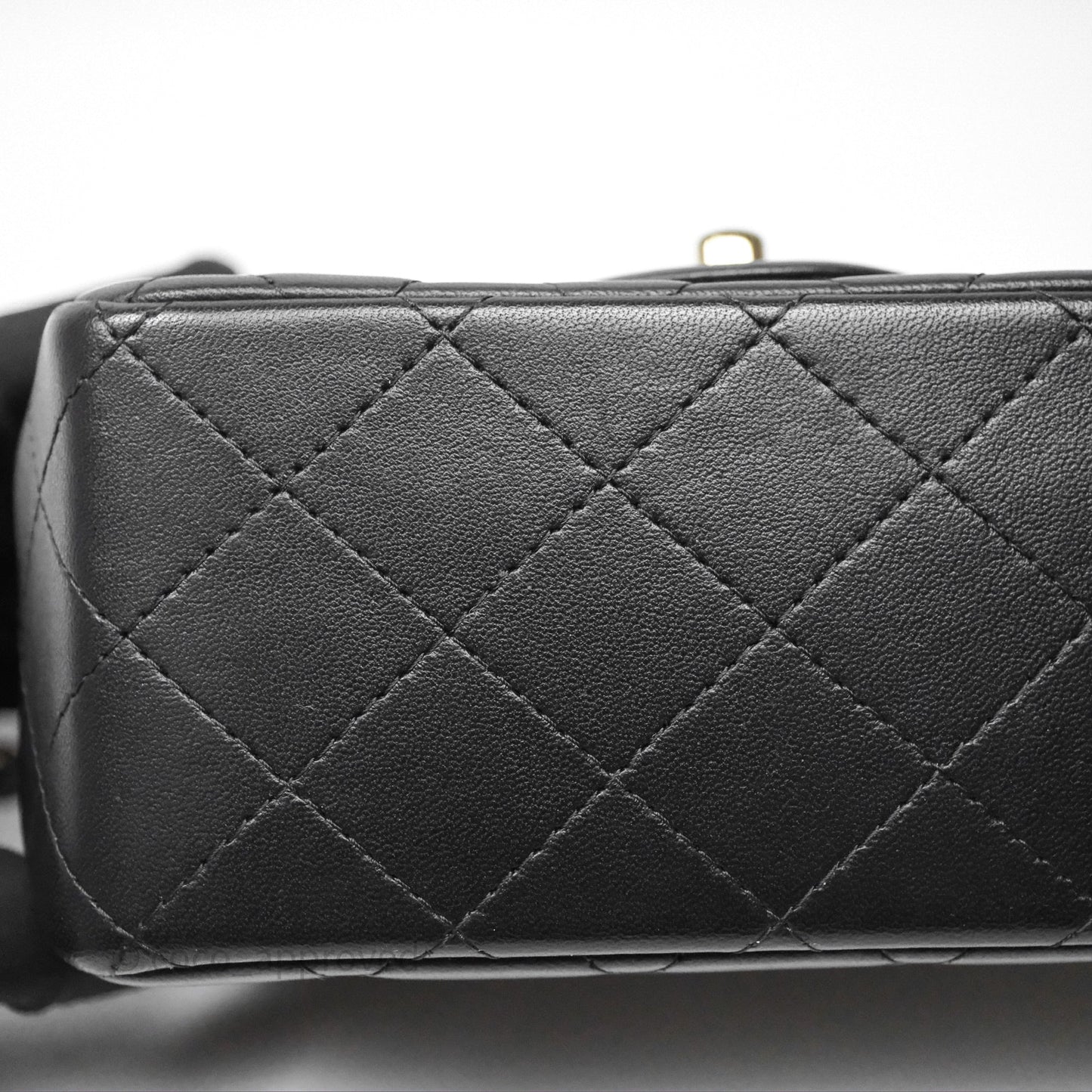 Chanel Mini Square Black Lambskin Gold Hardware
