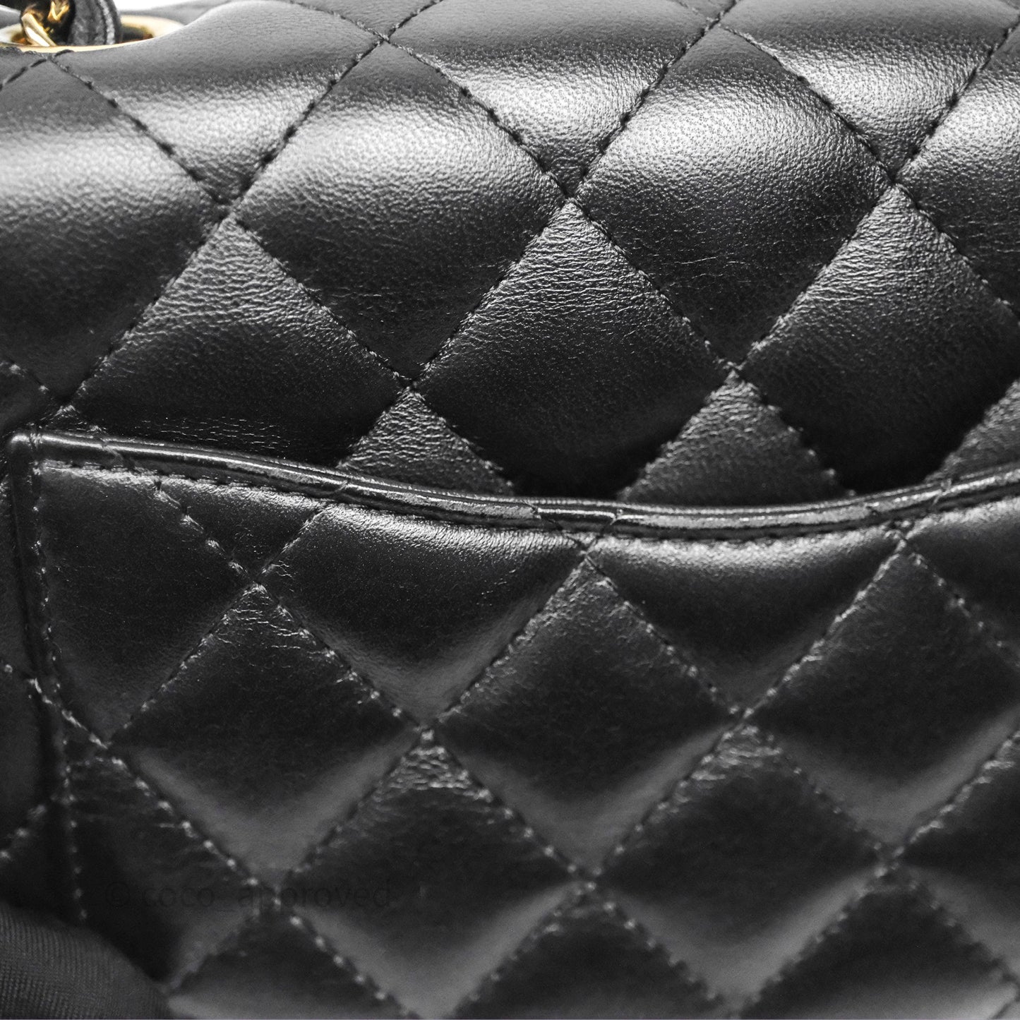 Chanel Mini Square Black Lambskin Gold Hardware