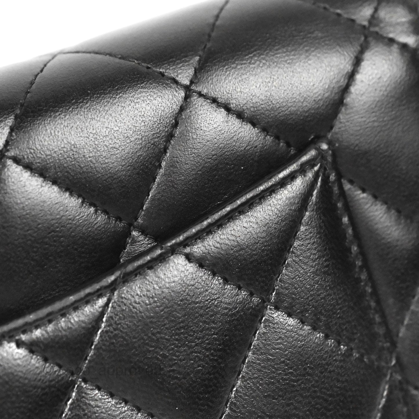 Chanel Quilted Classic Wallet on Chain WOC Black Lambskin Silver Hardware