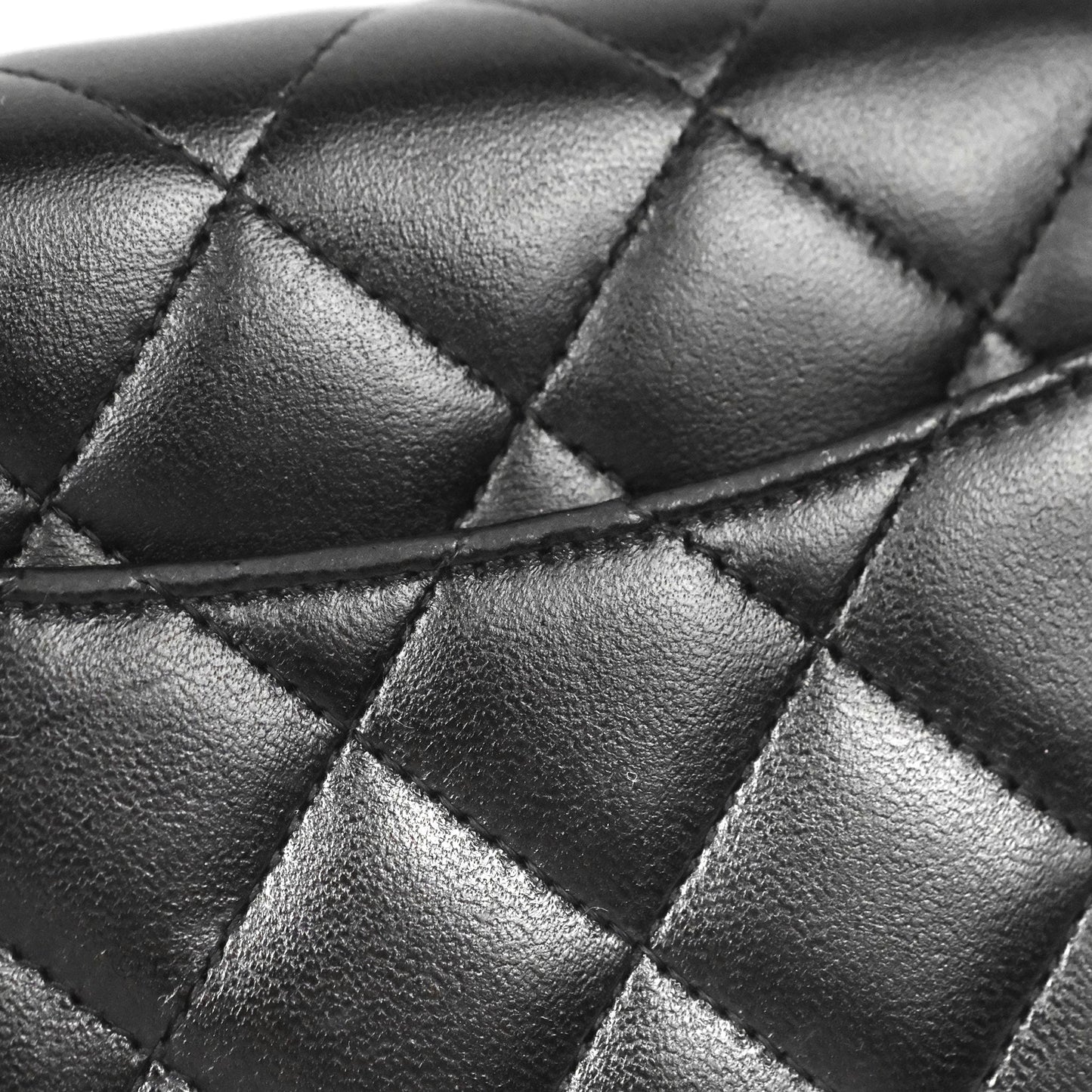 Chanel Quilted Classic Wallet on Chain WOC Black Lambskin Silver Hardware