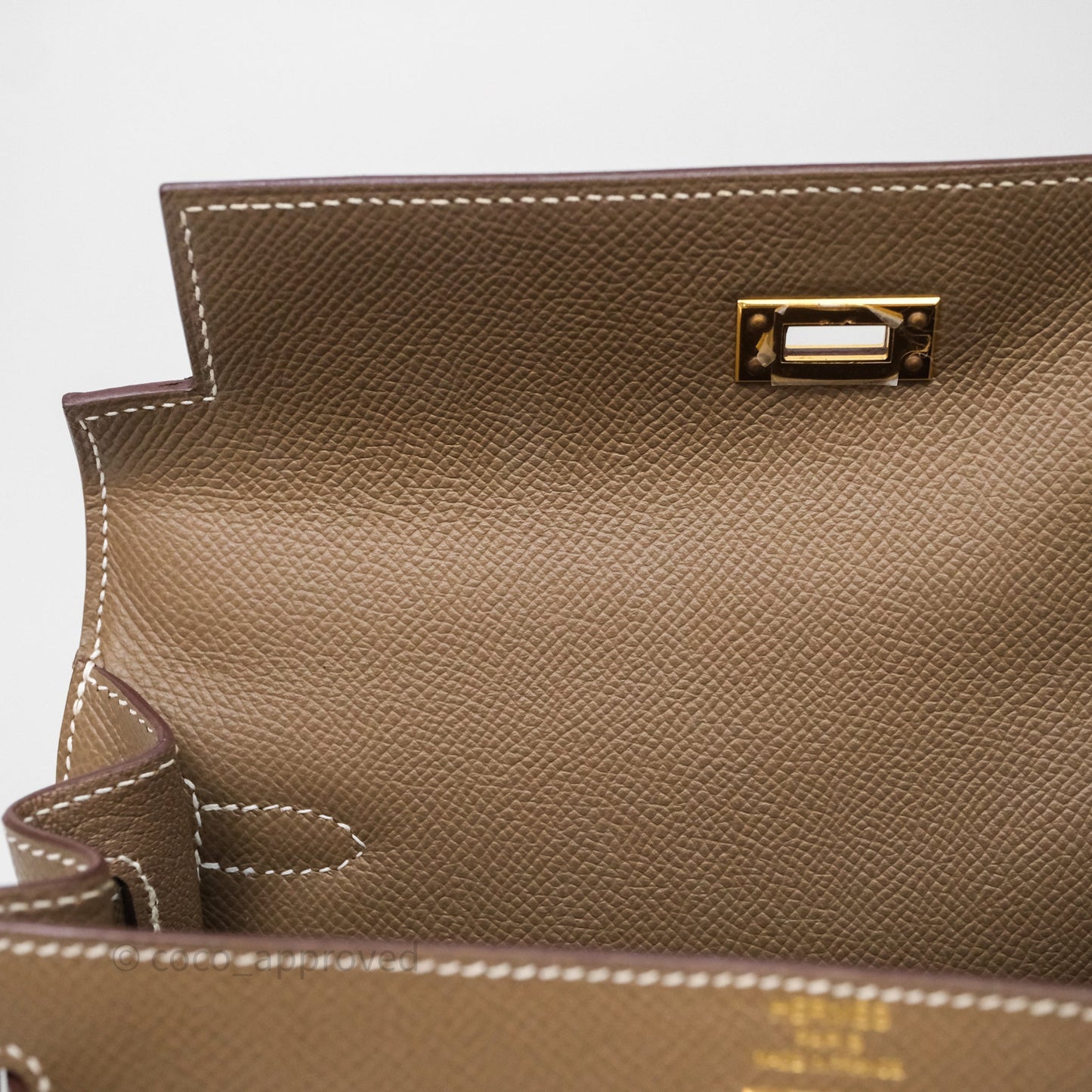 Hermes Kelly 25 Etoupe 18 Epsom Gold Hardware