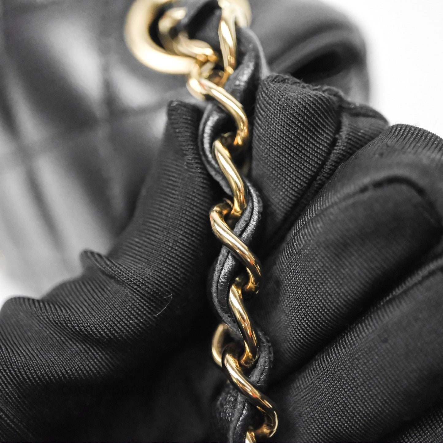Chanel Mini Square Black Lambskin Gold Hardware