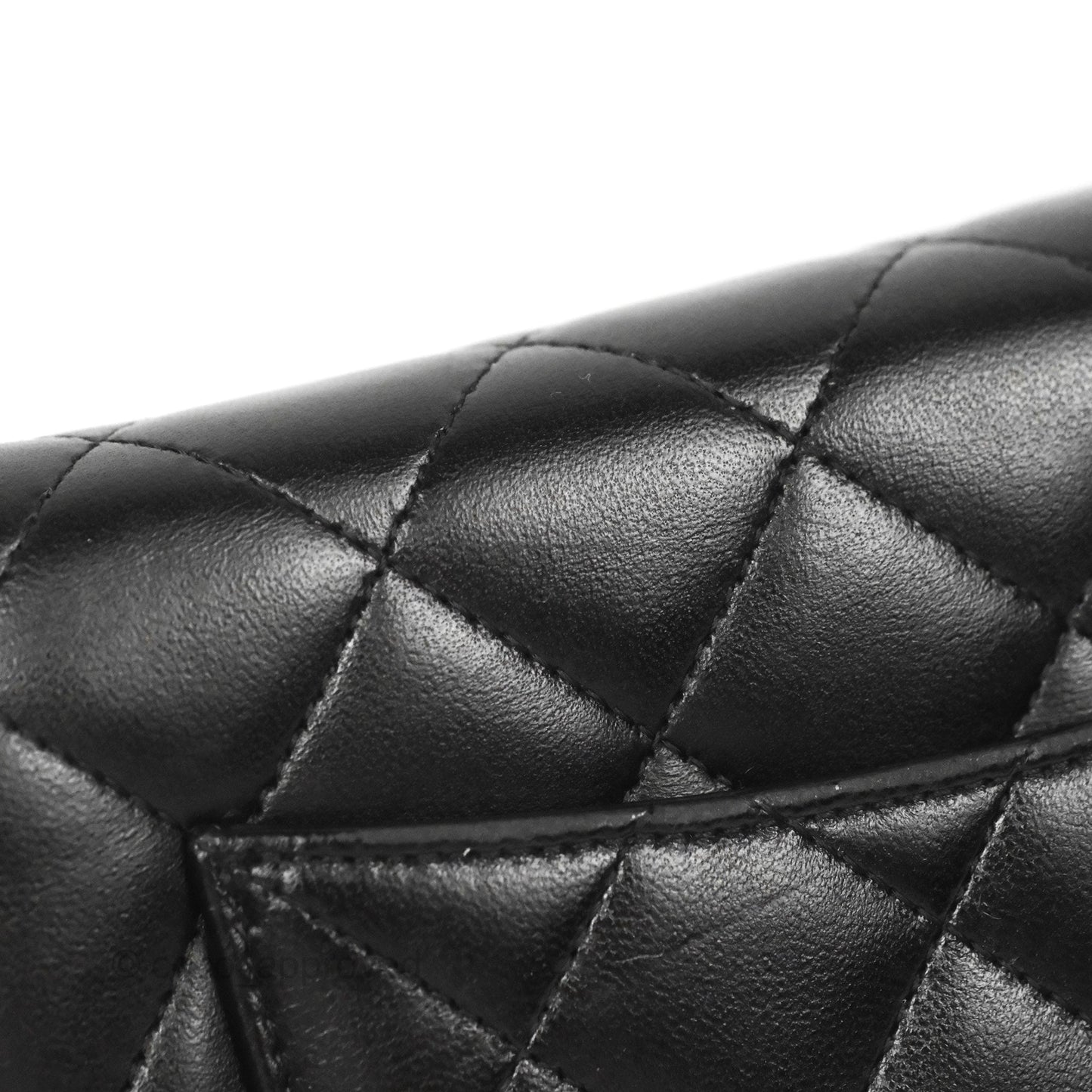 Chanel Quilted Classic Wallet on Chain WOC Black Lambskin Silver Hardware