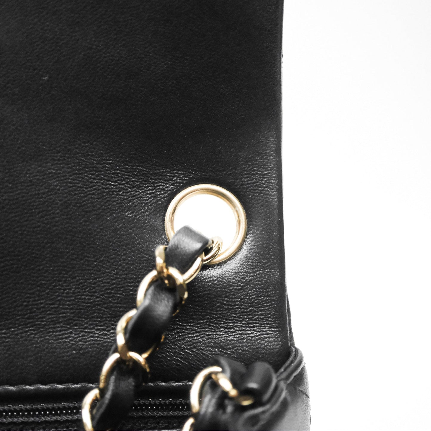 Chanel Mini Square Black Lambskin Gold Hardware