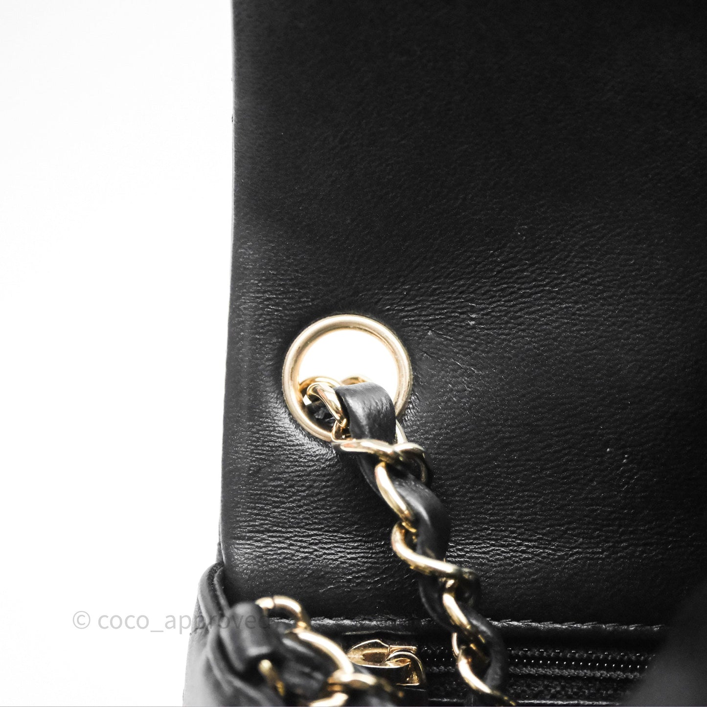 Chanel Mini Square Black Lambskin Gold Hardware